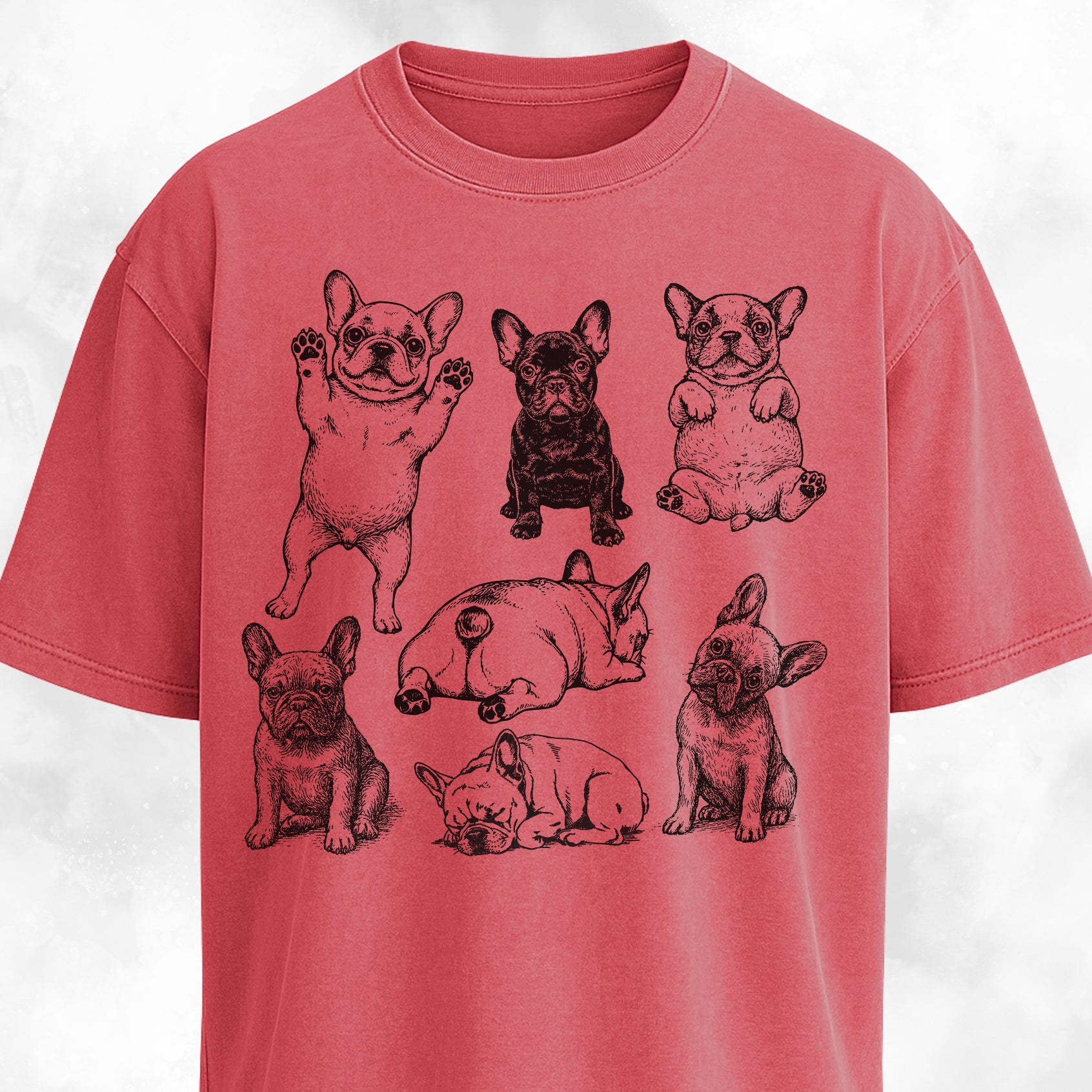 Frenchies Cute Vintage Collage T-Shirt