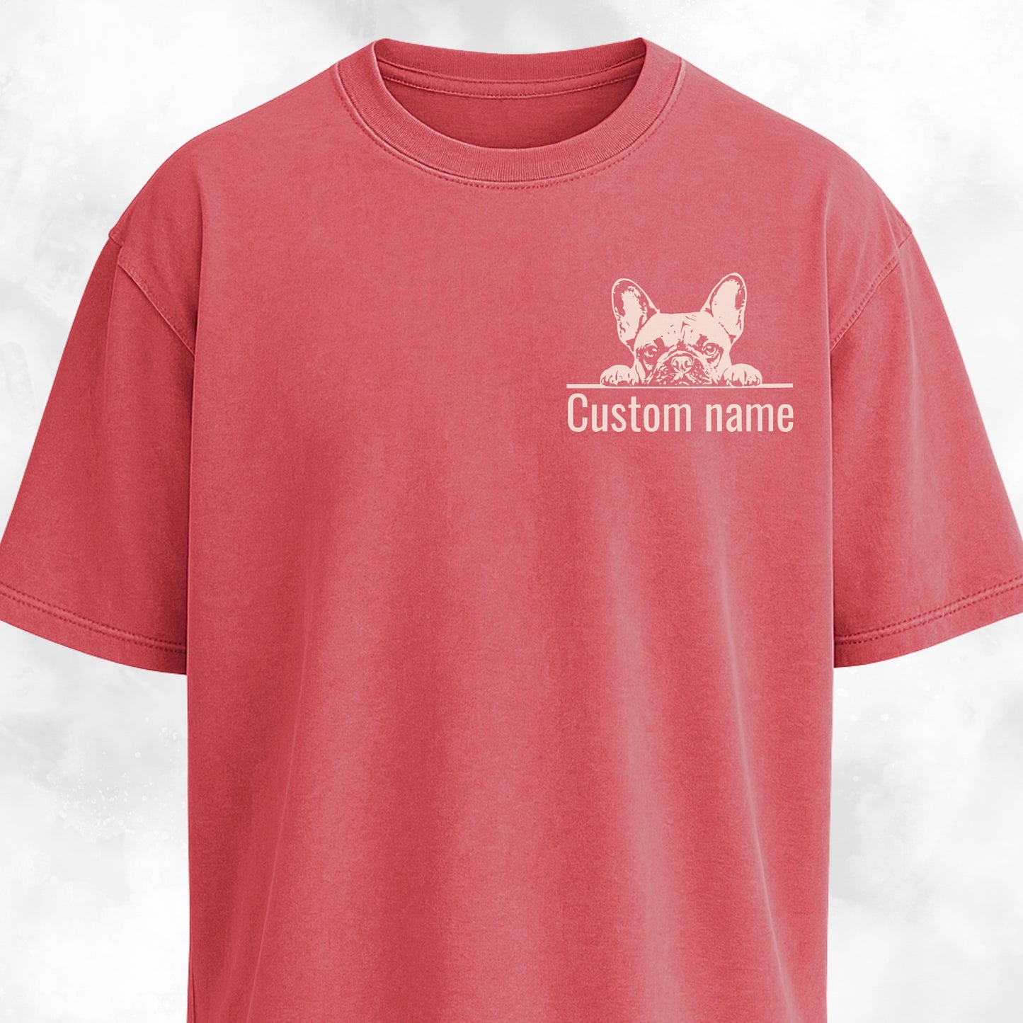 Custom Name French Bulldog Pocket Design T-Shirt