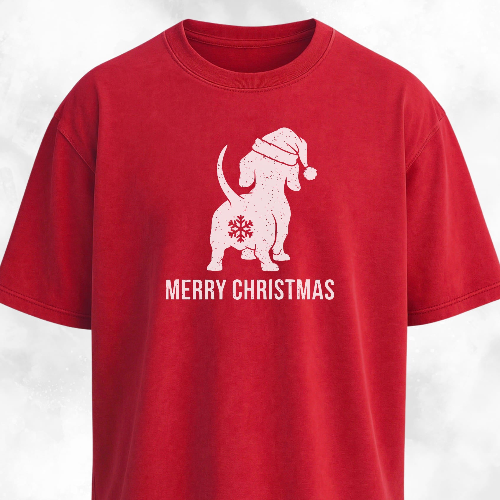 Doxie Merry Christmas Snowflake Butt T-Shirt