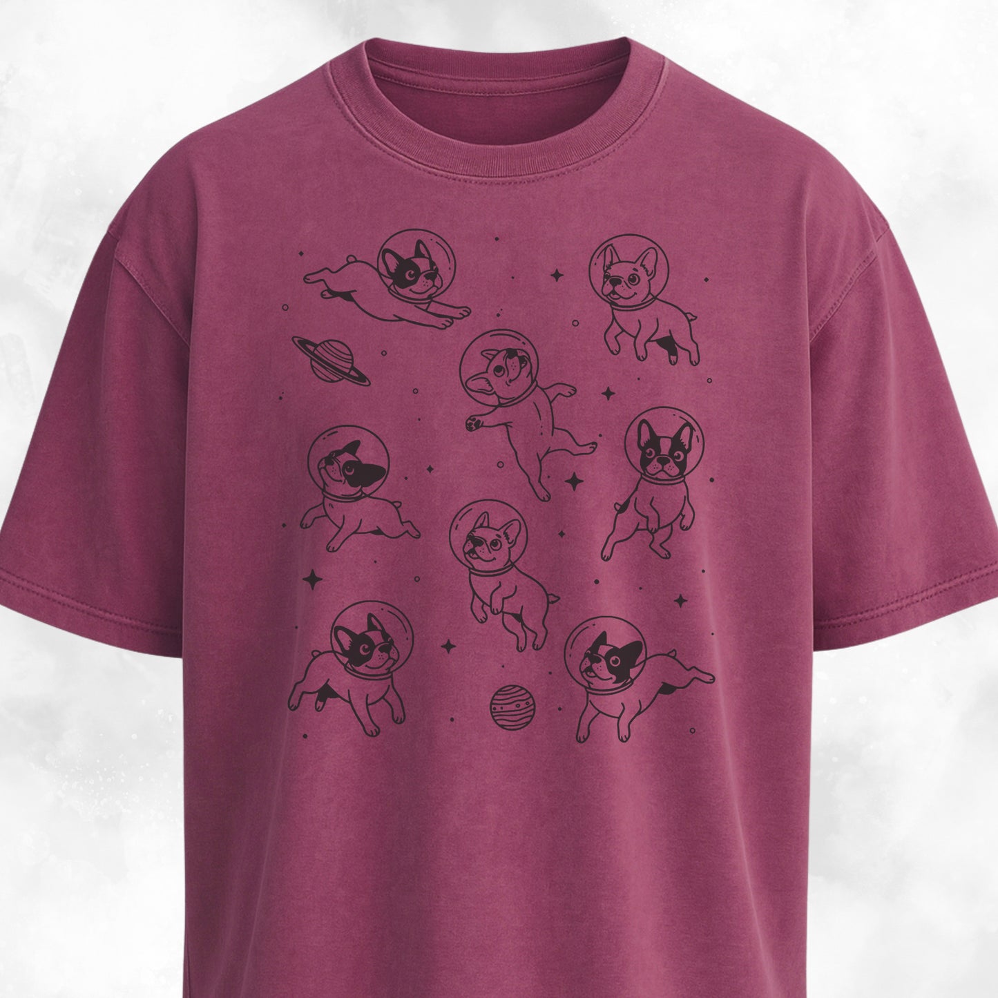 French Bulldogs In Outer Space T-Shirt
