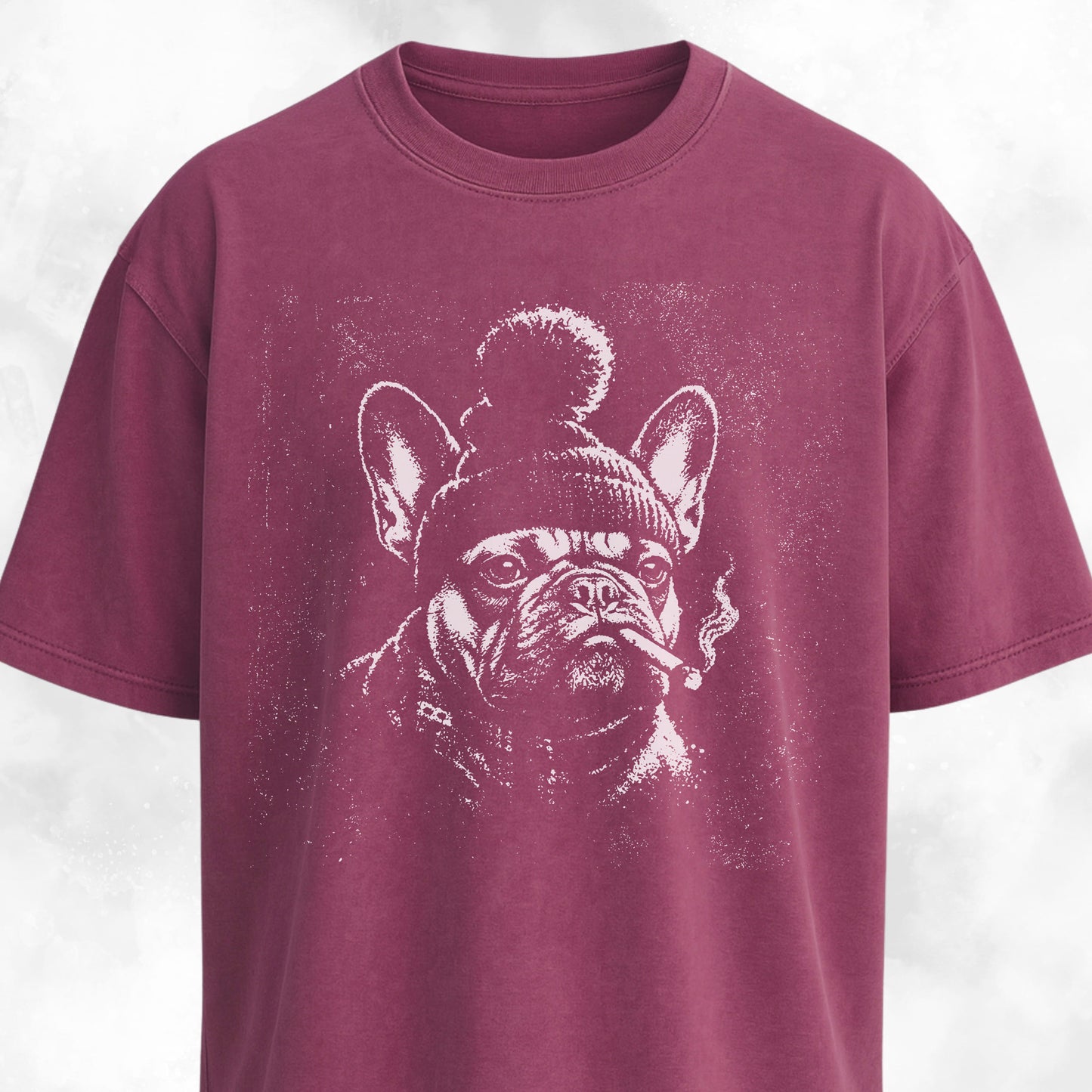Smoking Frenchie With A Beanie T-Shirt