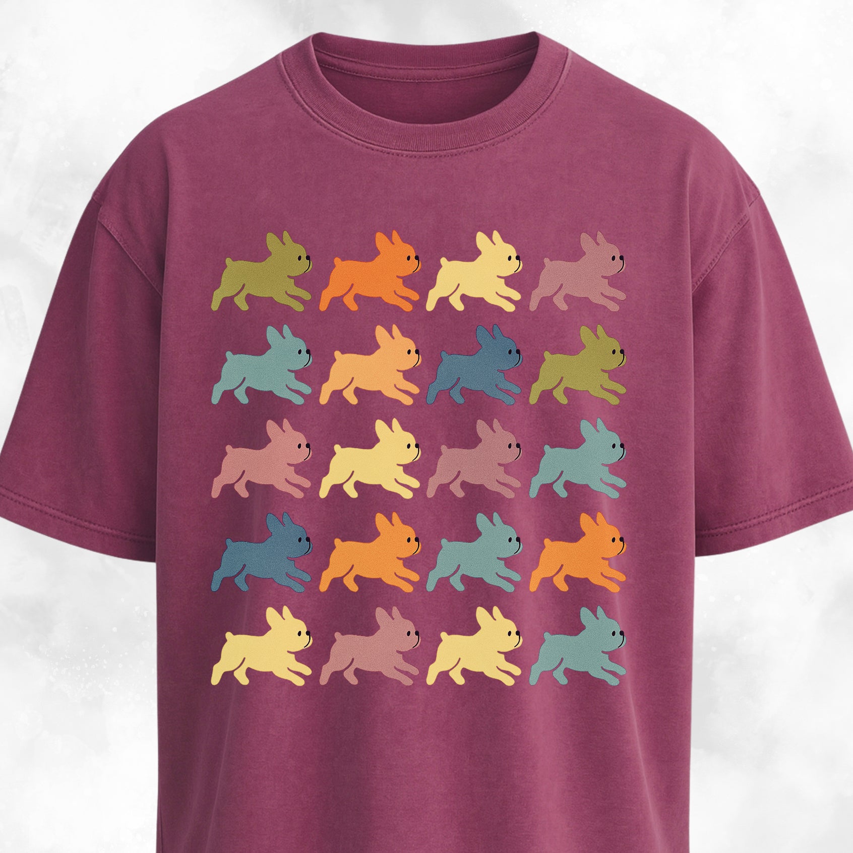 Cute Frenchies Collage Design T-Shirt