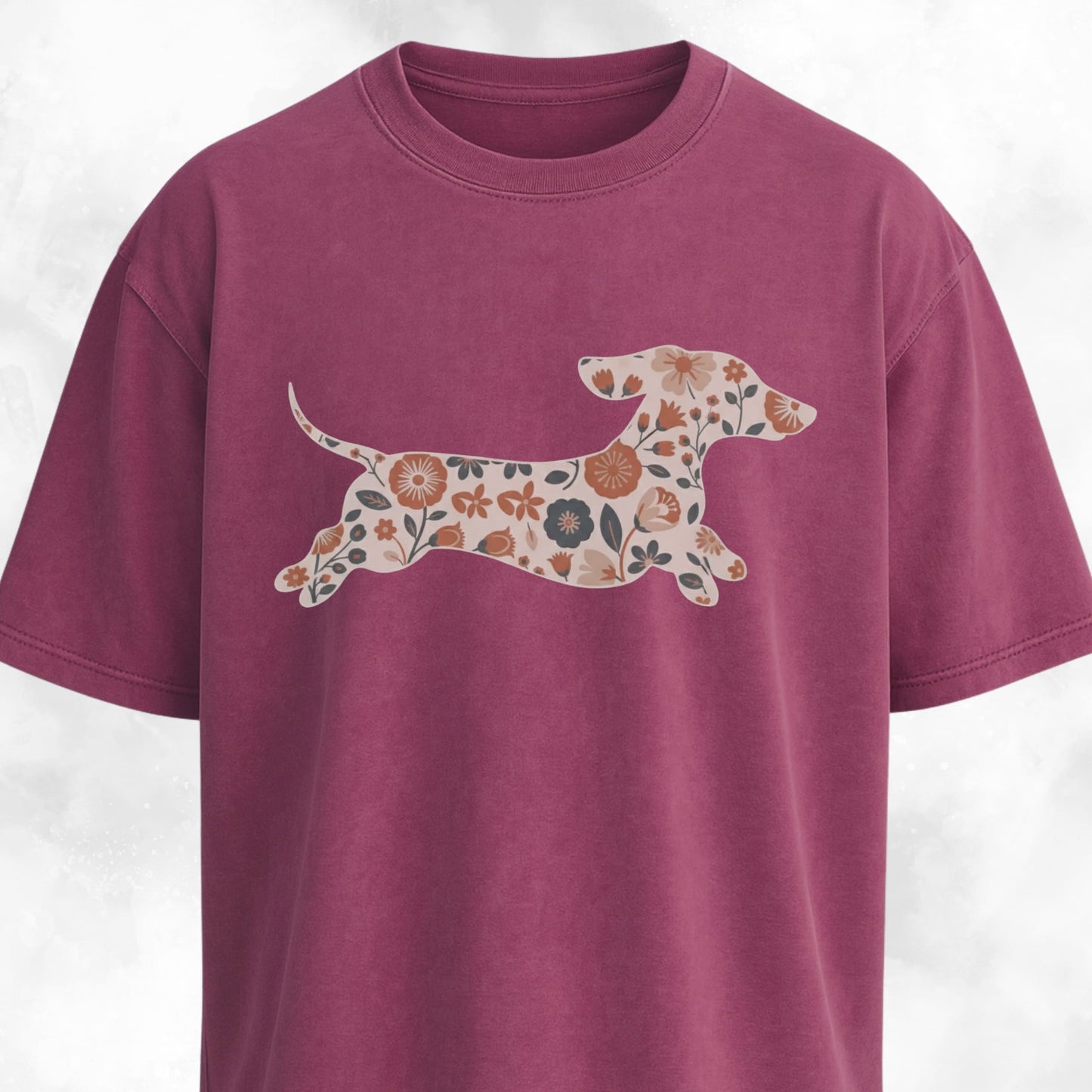 Jumping Floral Doxie T-Shirt