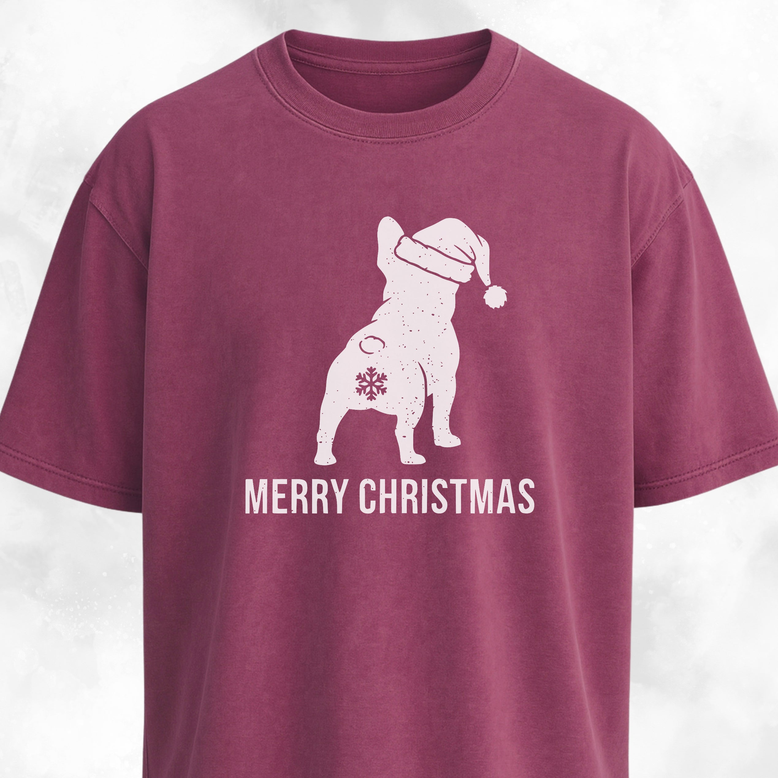 Merry Christmas Snowflake Butt Frenchie Edition T-Shirt