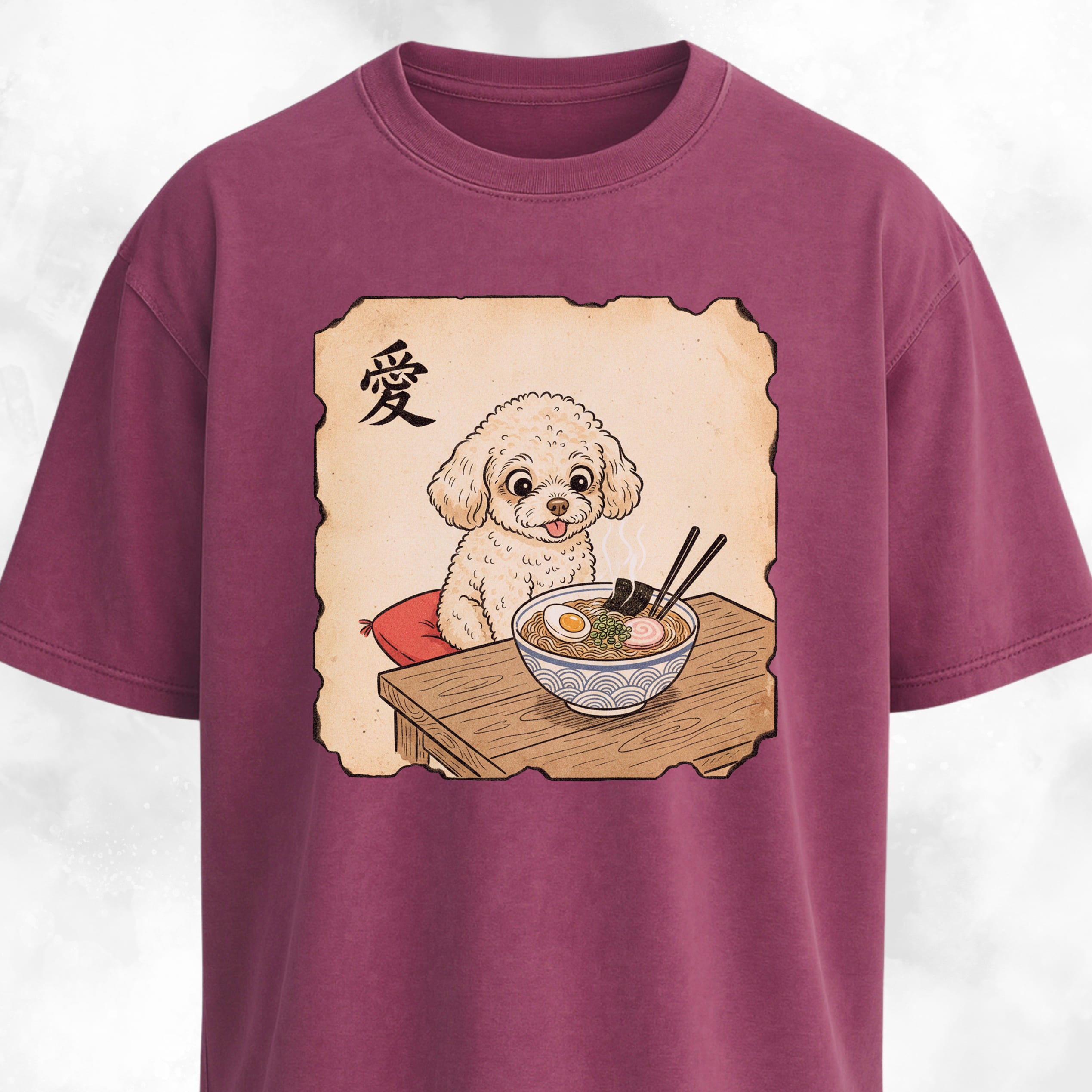 Japanese Poodle Eating Ramen T-Shirt