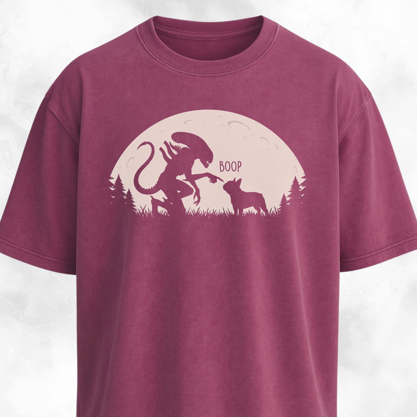 Alien Xenomorph Booping Frenchie T-Shirt