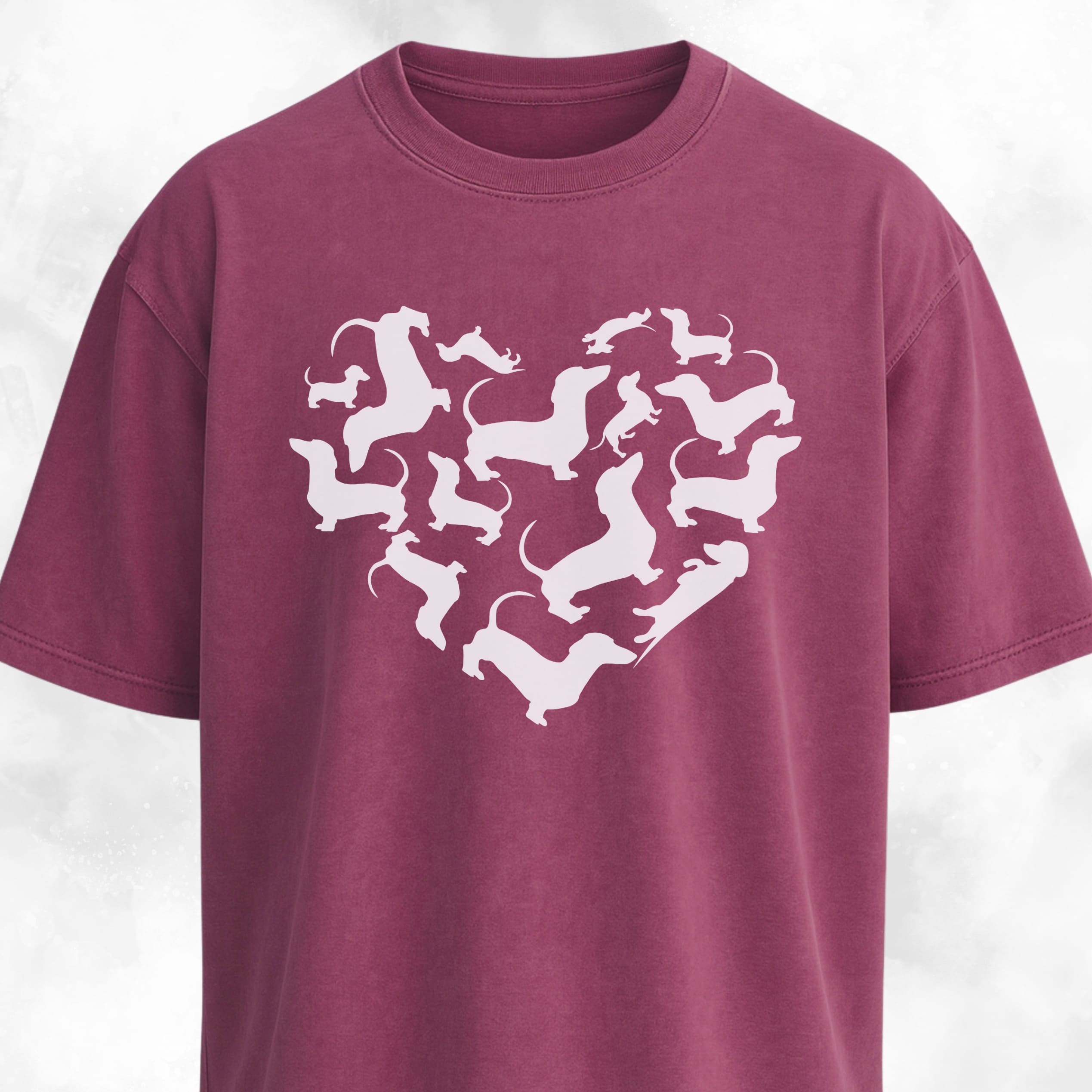 Dachshunds Heart Mosaic T-Shirt