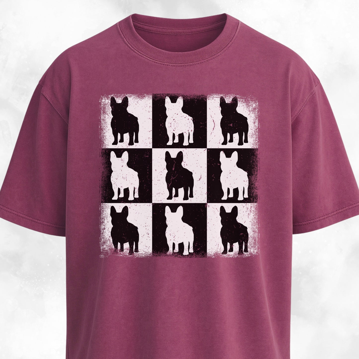 Checkerboard Frenchies Collage T-Shirt