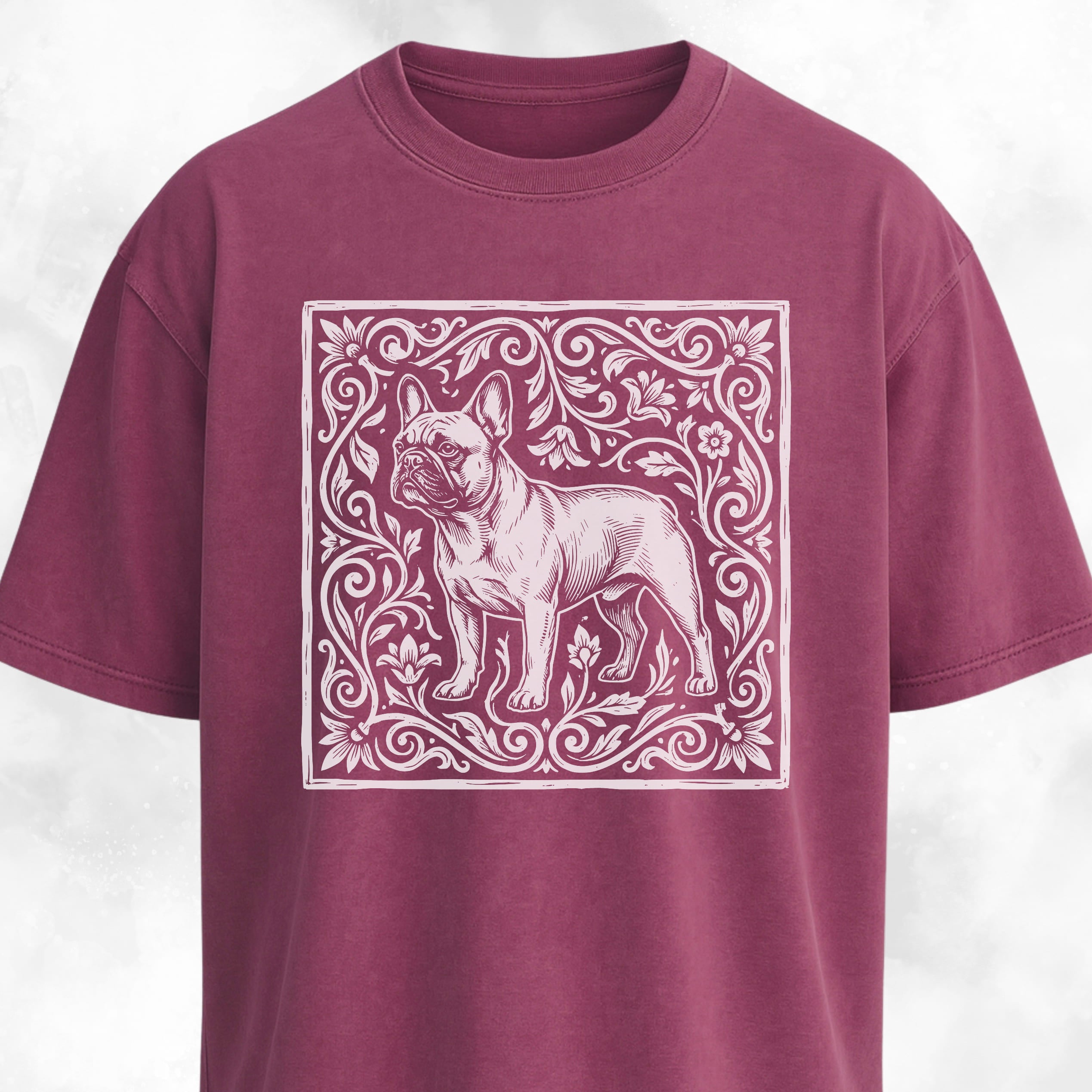 Folk-Art Floral Frenchie T-Shirt