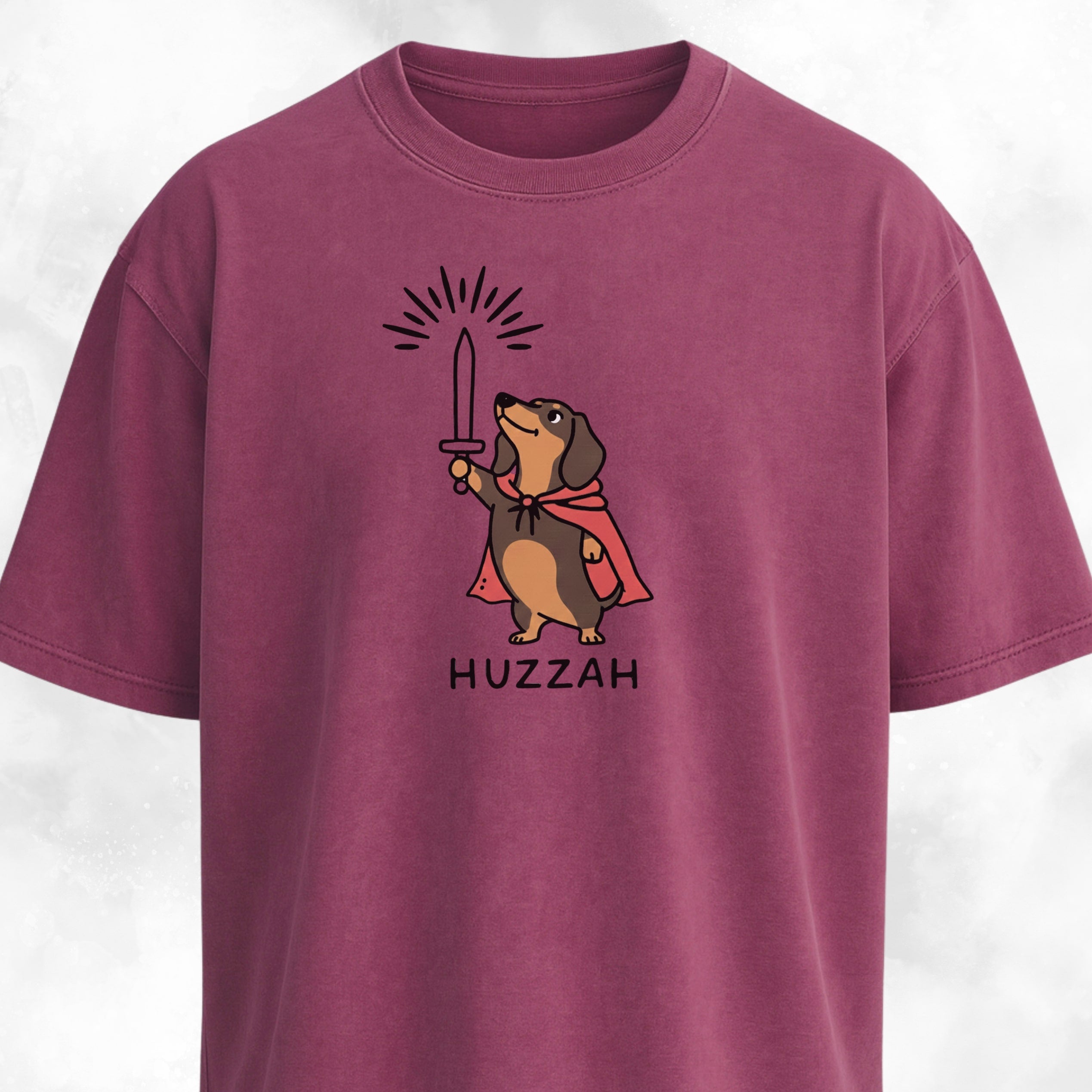 Huzzah Doxie With Sword T-Shirt