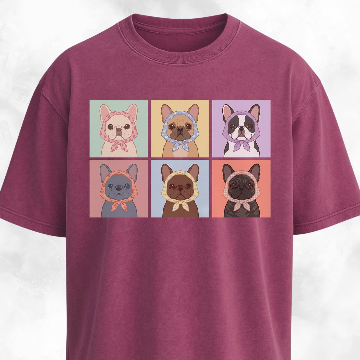 Babushka Frenchies Collage T-Shirt