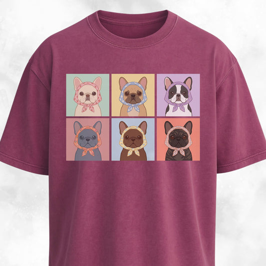 Babushka Frenchies Collage T-Shirt
