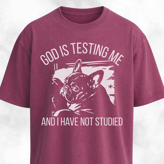 God Is Testing Me Frenchie T-Shirt