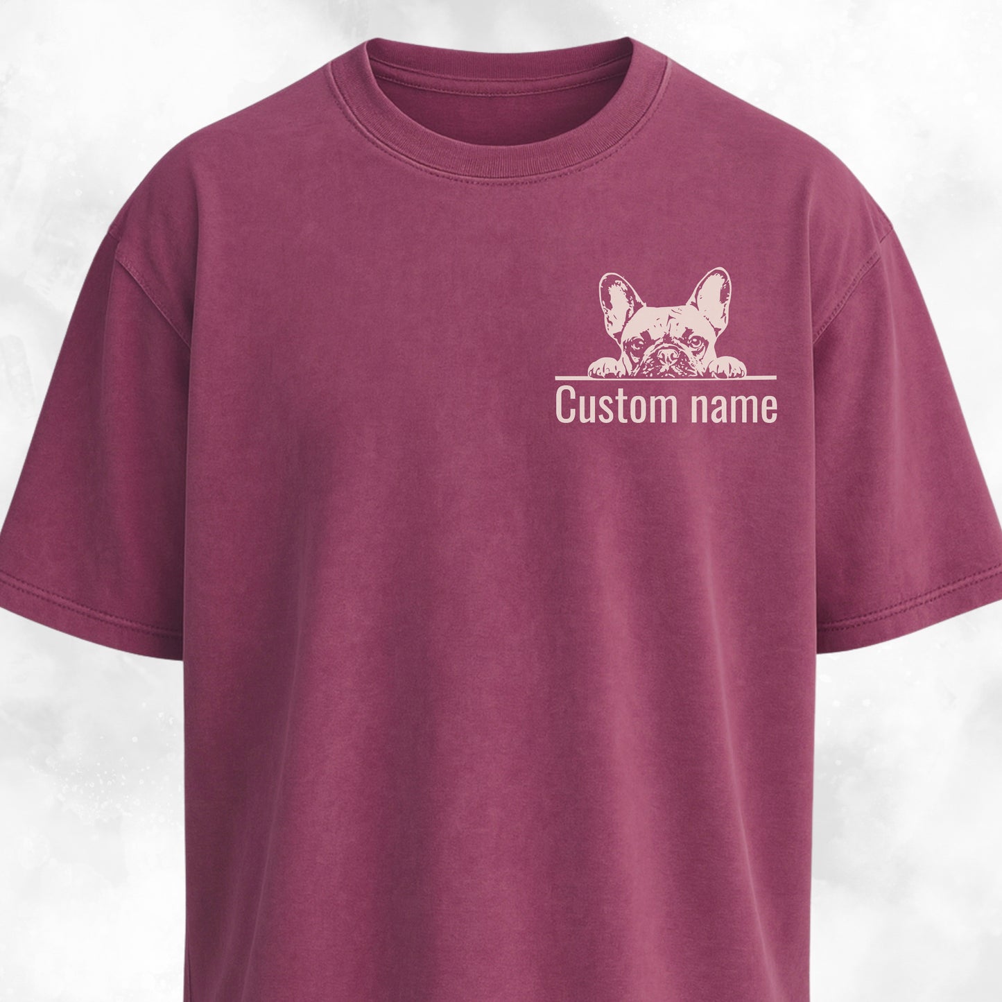Custom Name French Bulldog Pocket Design T-Shirt