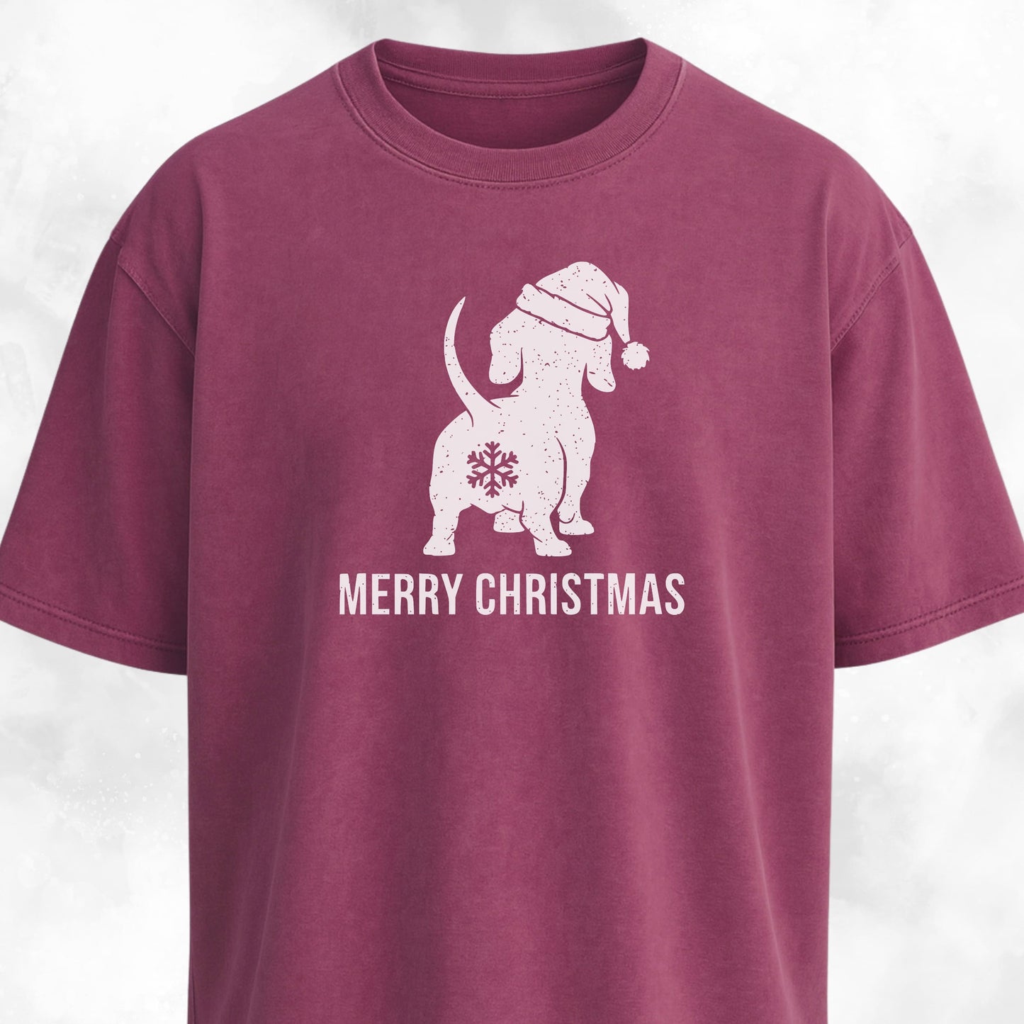 Doxie Merry Christmas Snowflake Butt T-Shirt