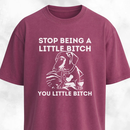 Stop Being A Little Bitch Dachshund Edition T-Shirt