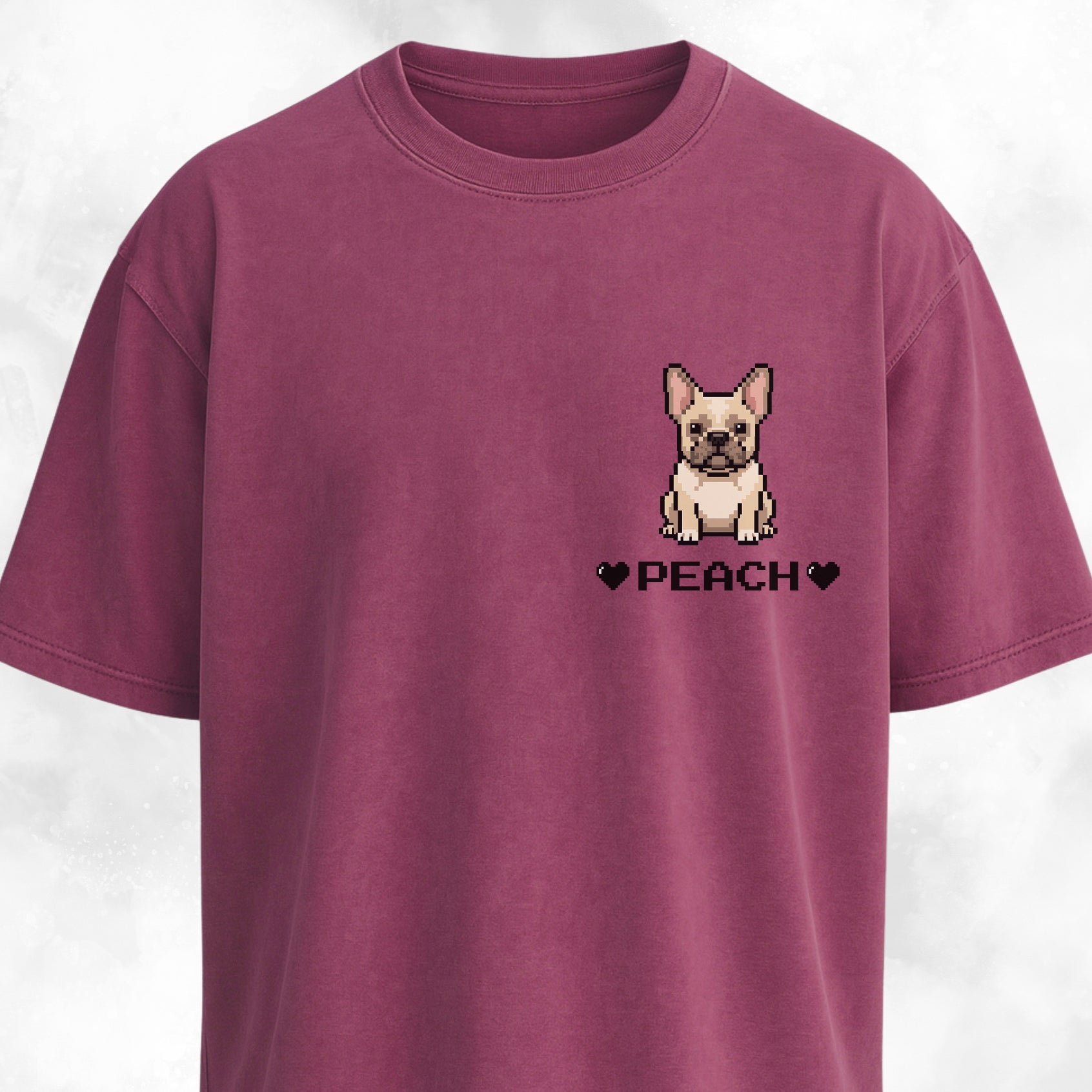 Custom Pixel Art Frenchie Pocket Design T-Shirt