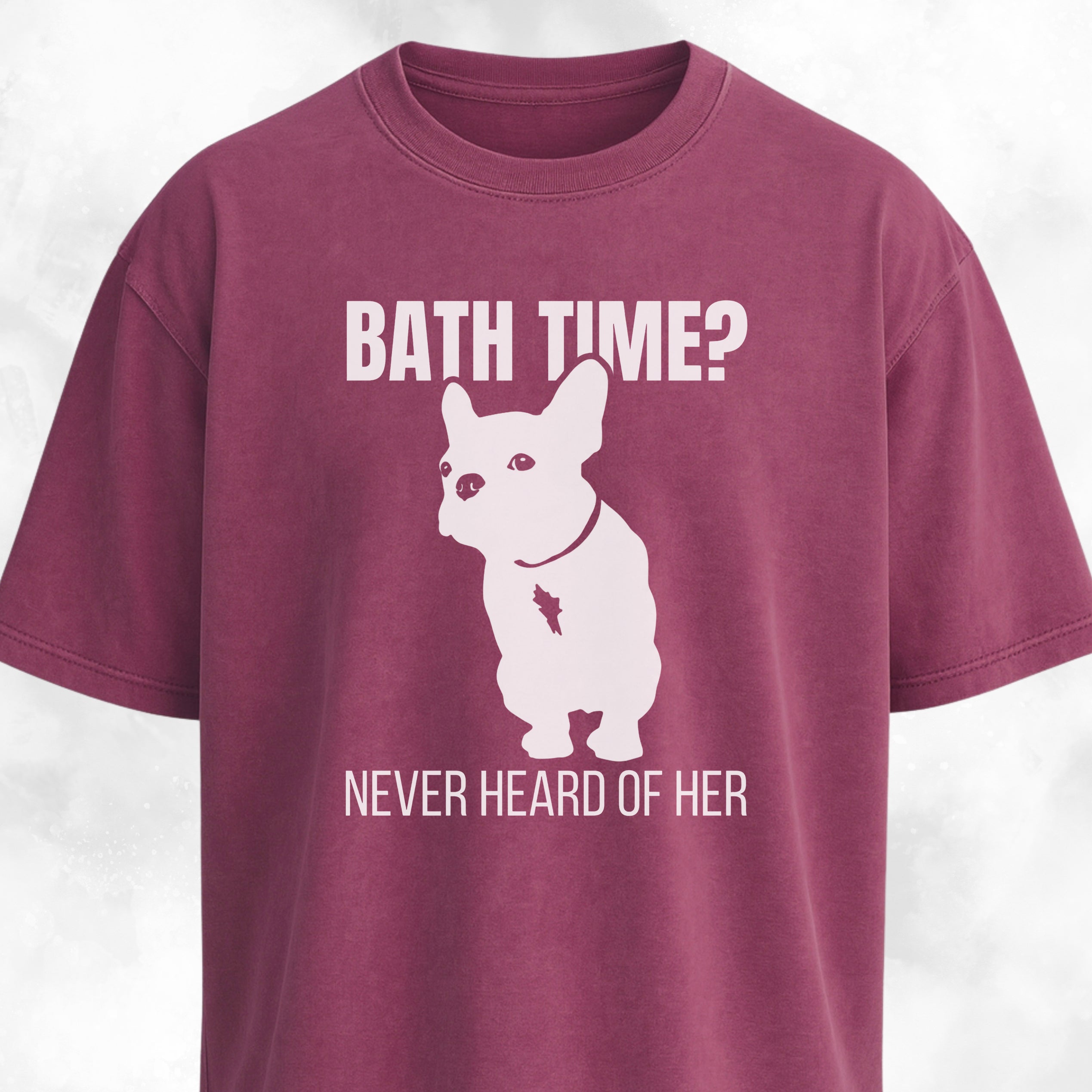 Bath Time Never Heard Of Her Frenchie T-Shirt