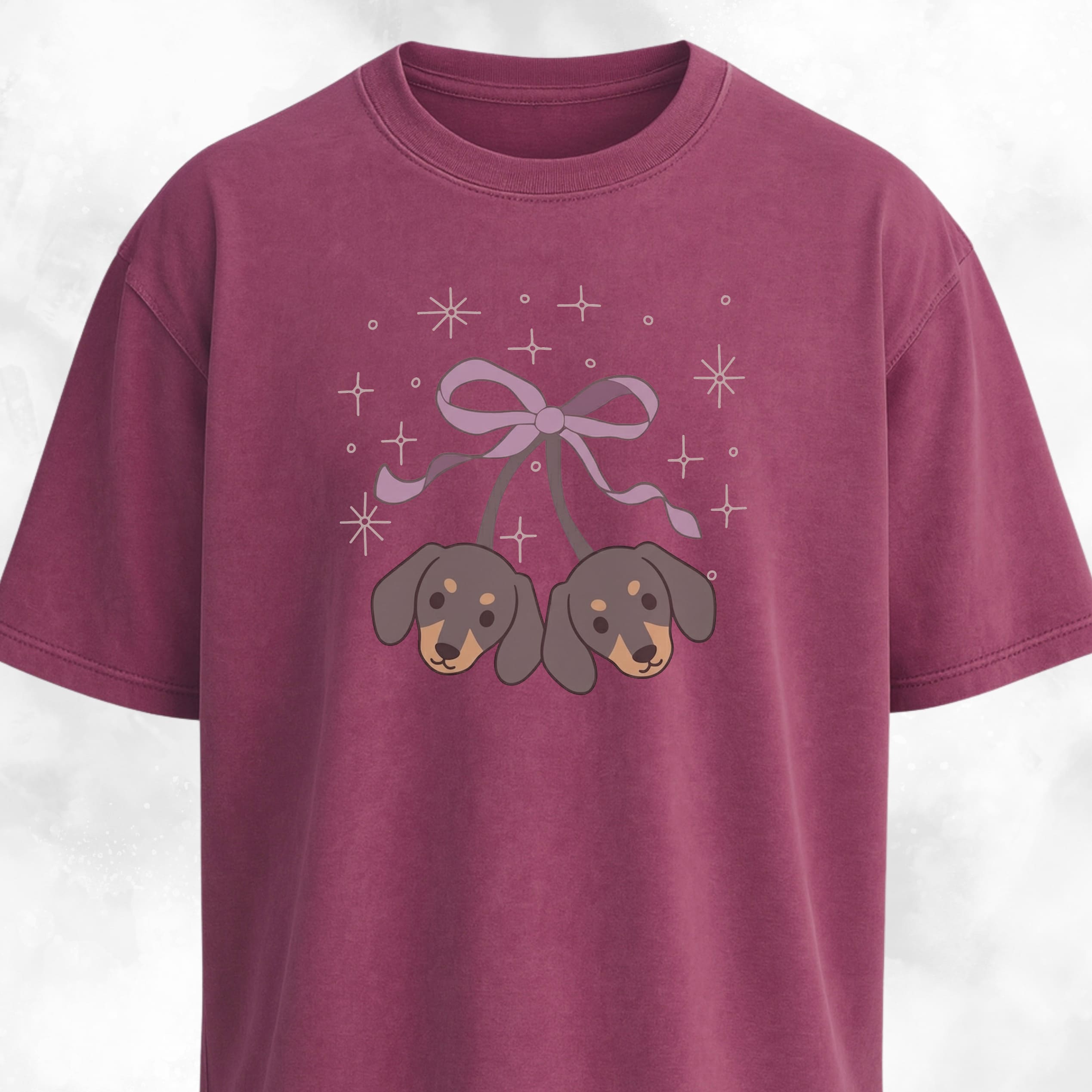 Kawaii Doxie Cherries With A Bow T-Shirt