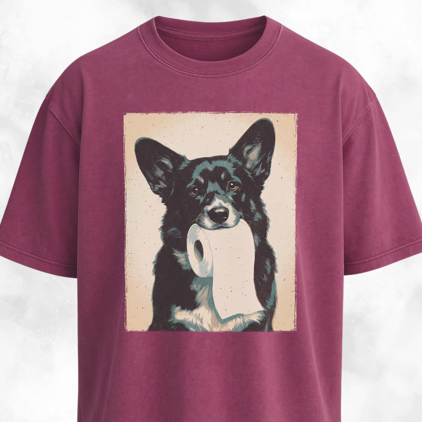 Black Corgi With Toilet Paper T-Shirt