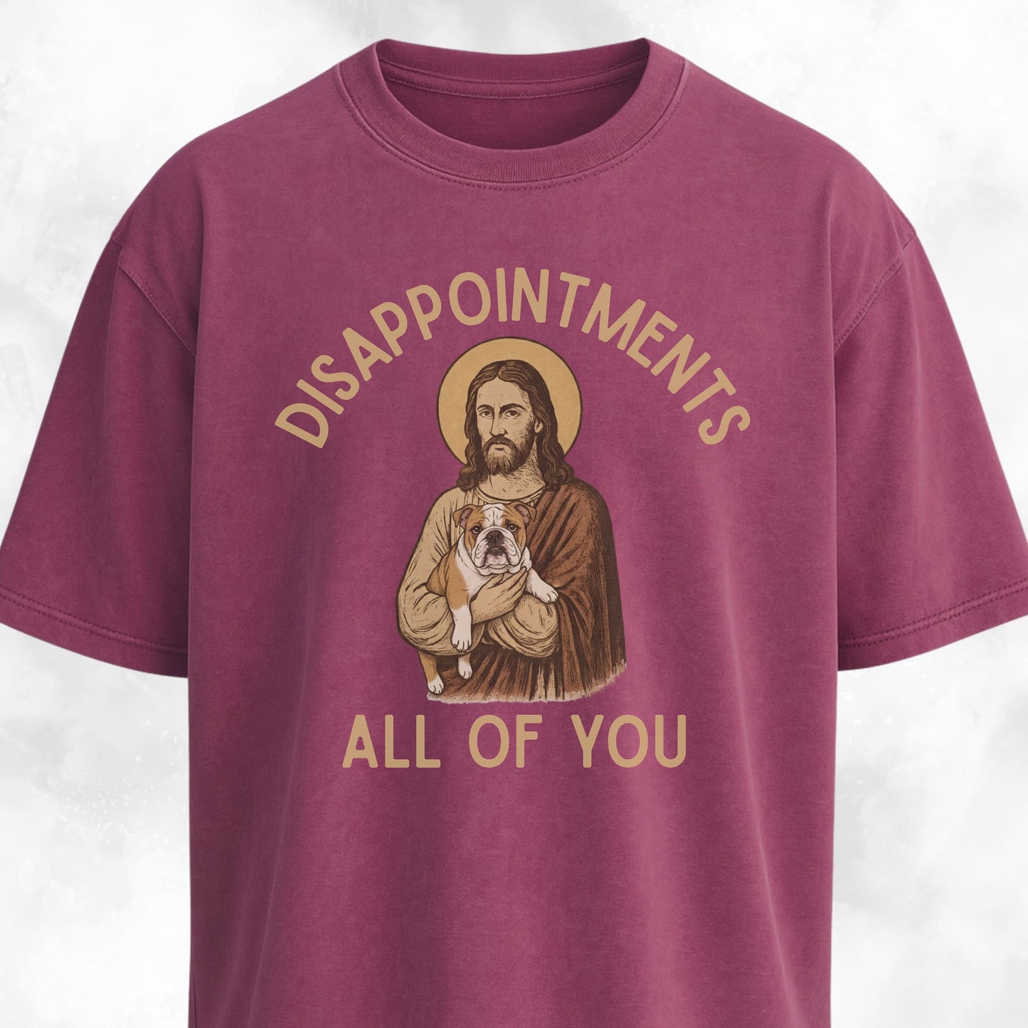 Disappointed Jesus English Bulldog Edition T-Shirt