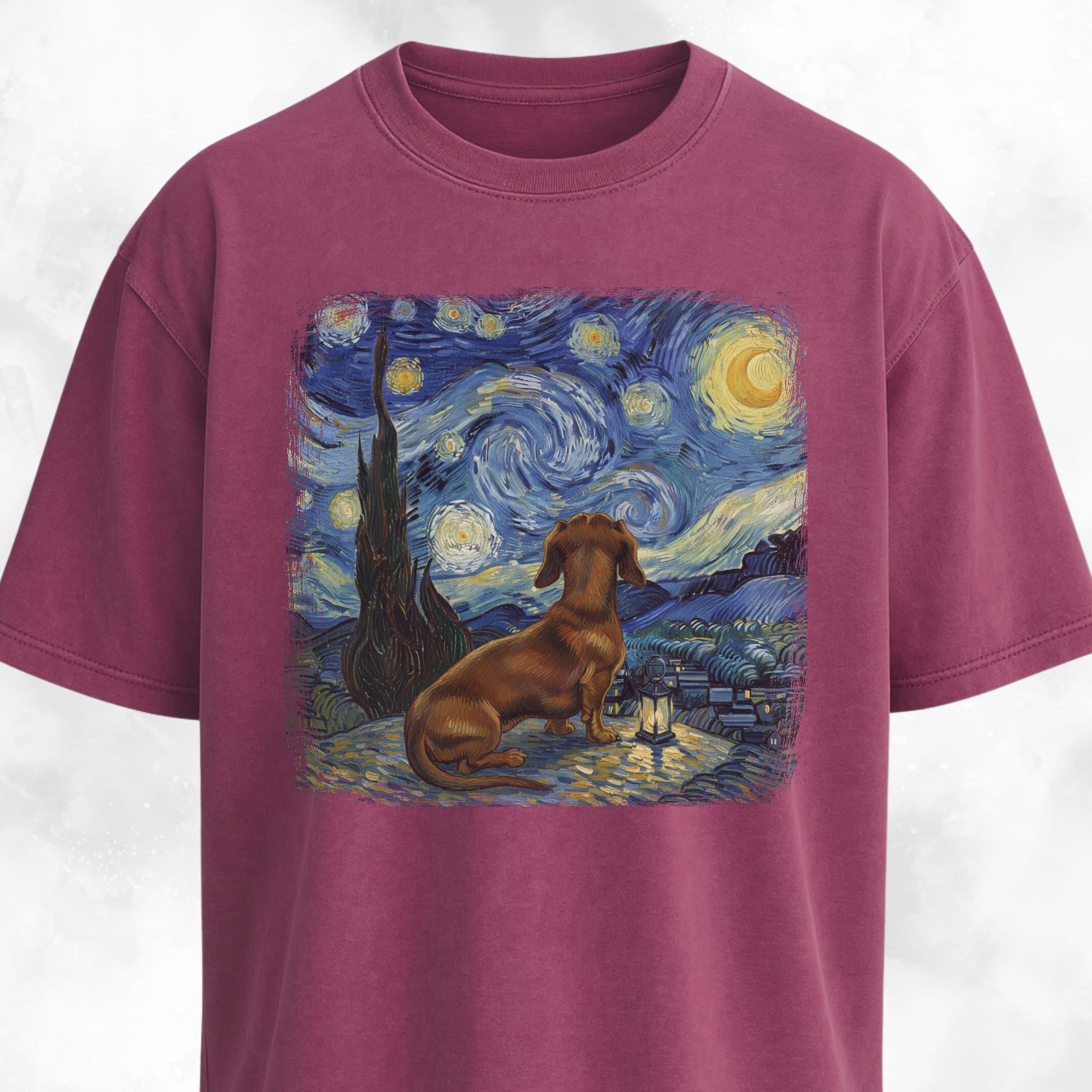 Van Gogh's Starry Night Dachshund Edition T-Shirt
