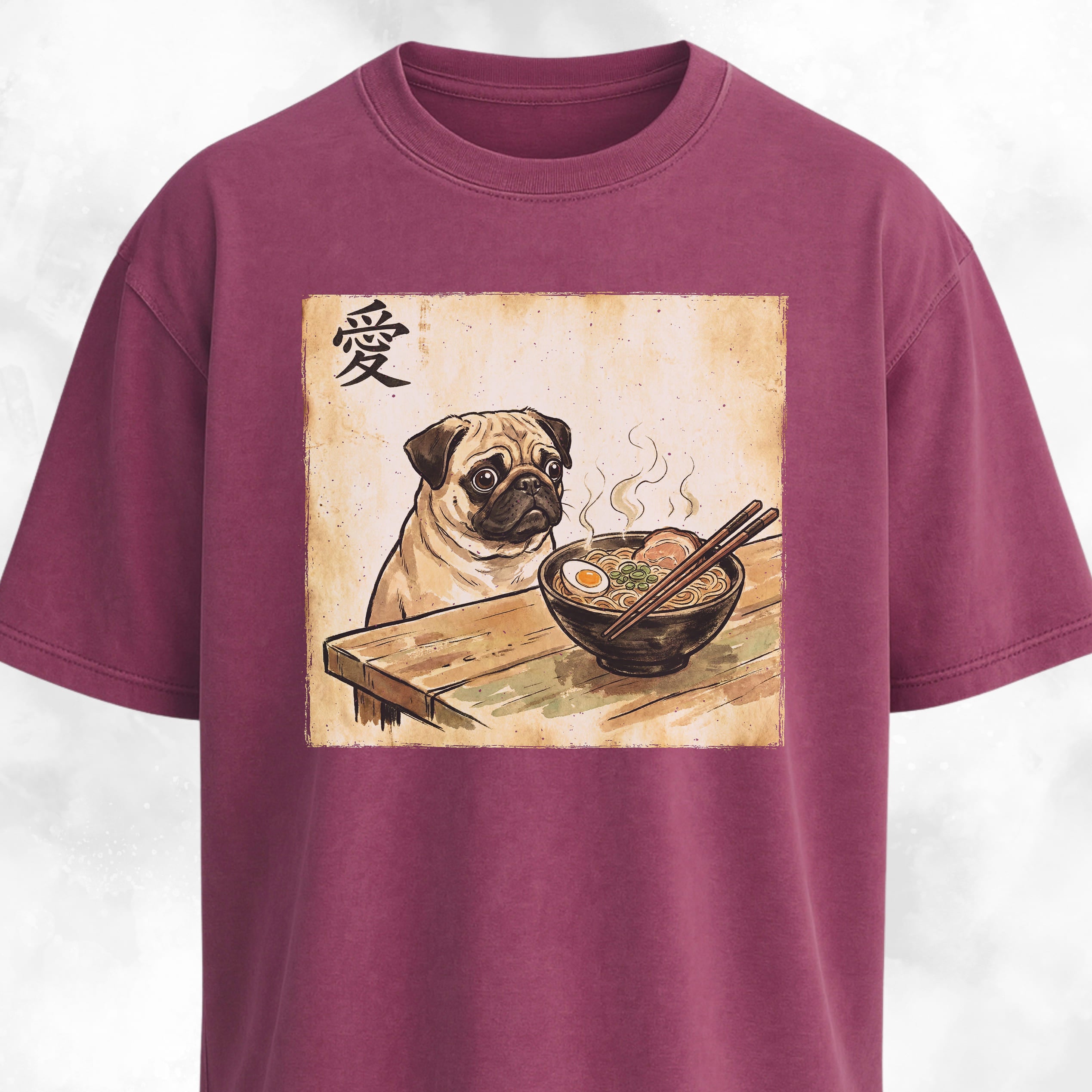 Japanese Pug Eating Ramen T-Shirt