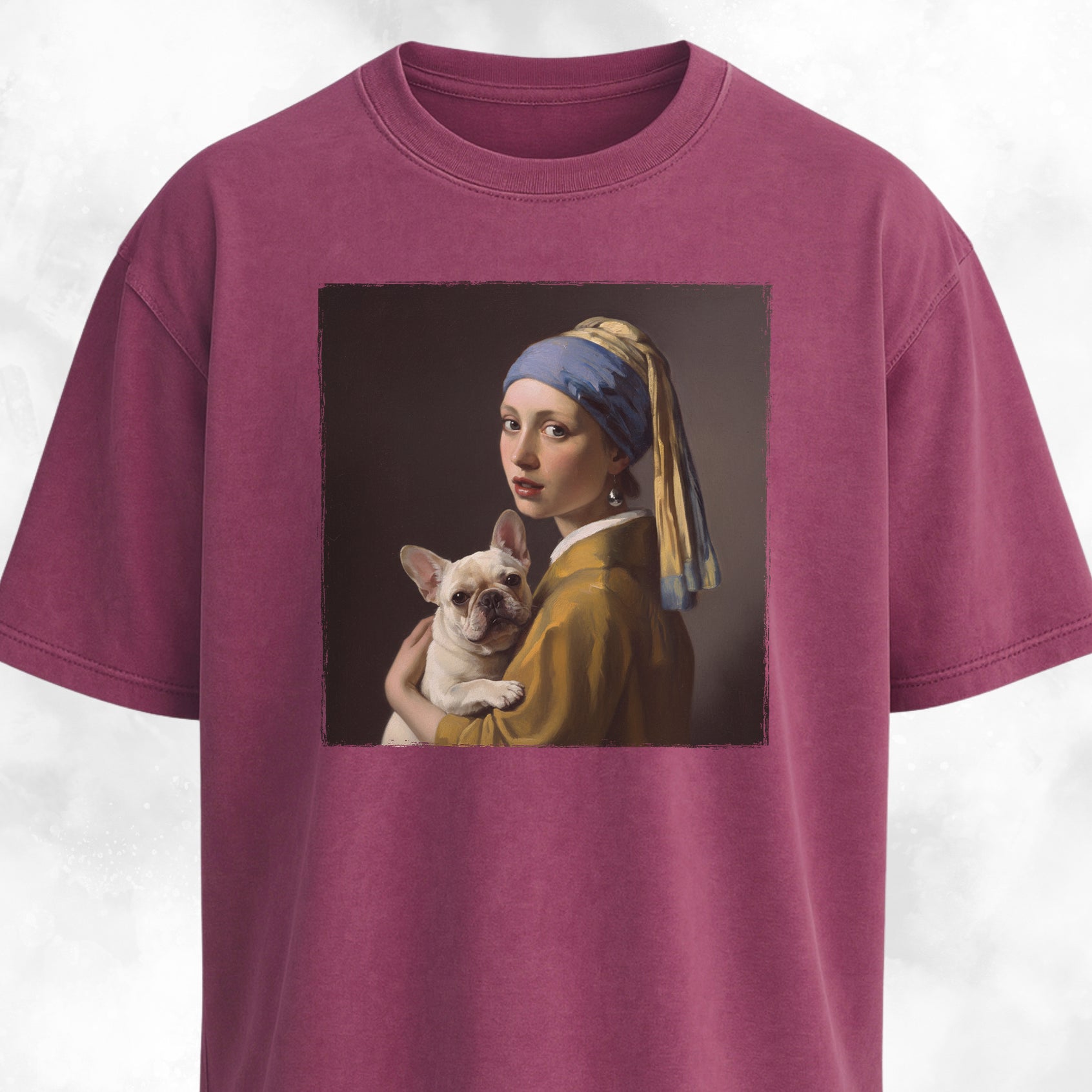 Girl With A Pearl Earring Frenchie Edition T-Shirt