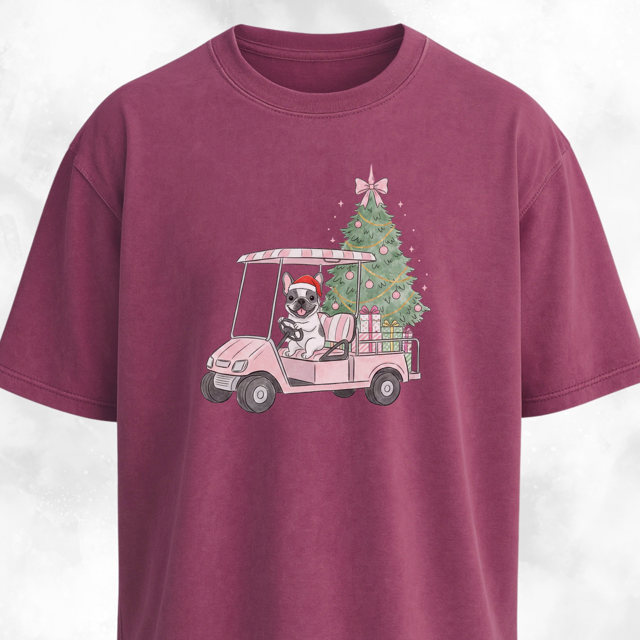 Frenchie Driving With Christmas Presents T-Shirt