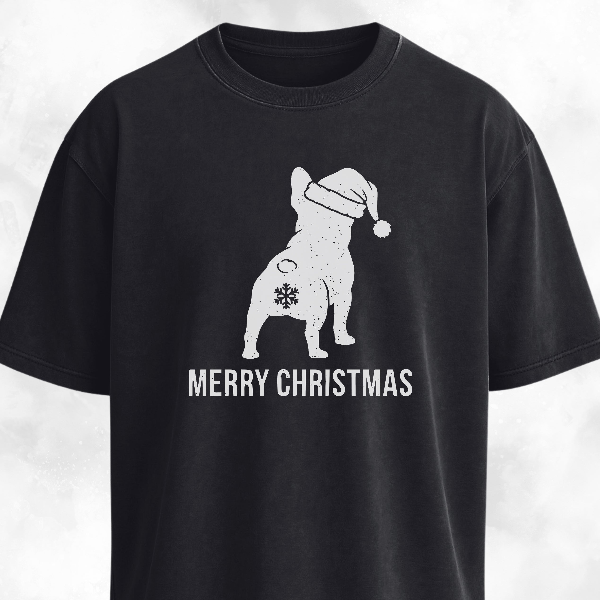 Merry Christmas Snowflake Butt Frenchie Edition T-Shirt