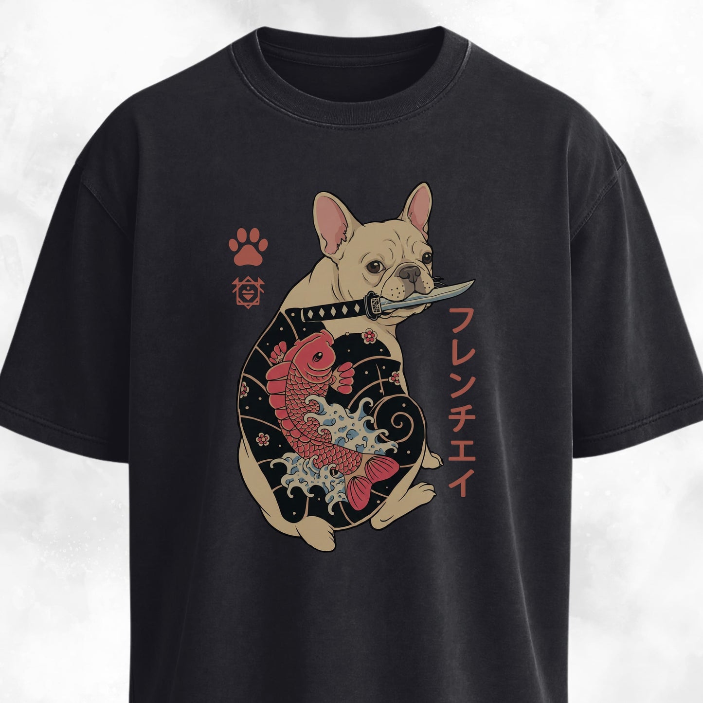 French Bulldog With A Katana T-Shirt