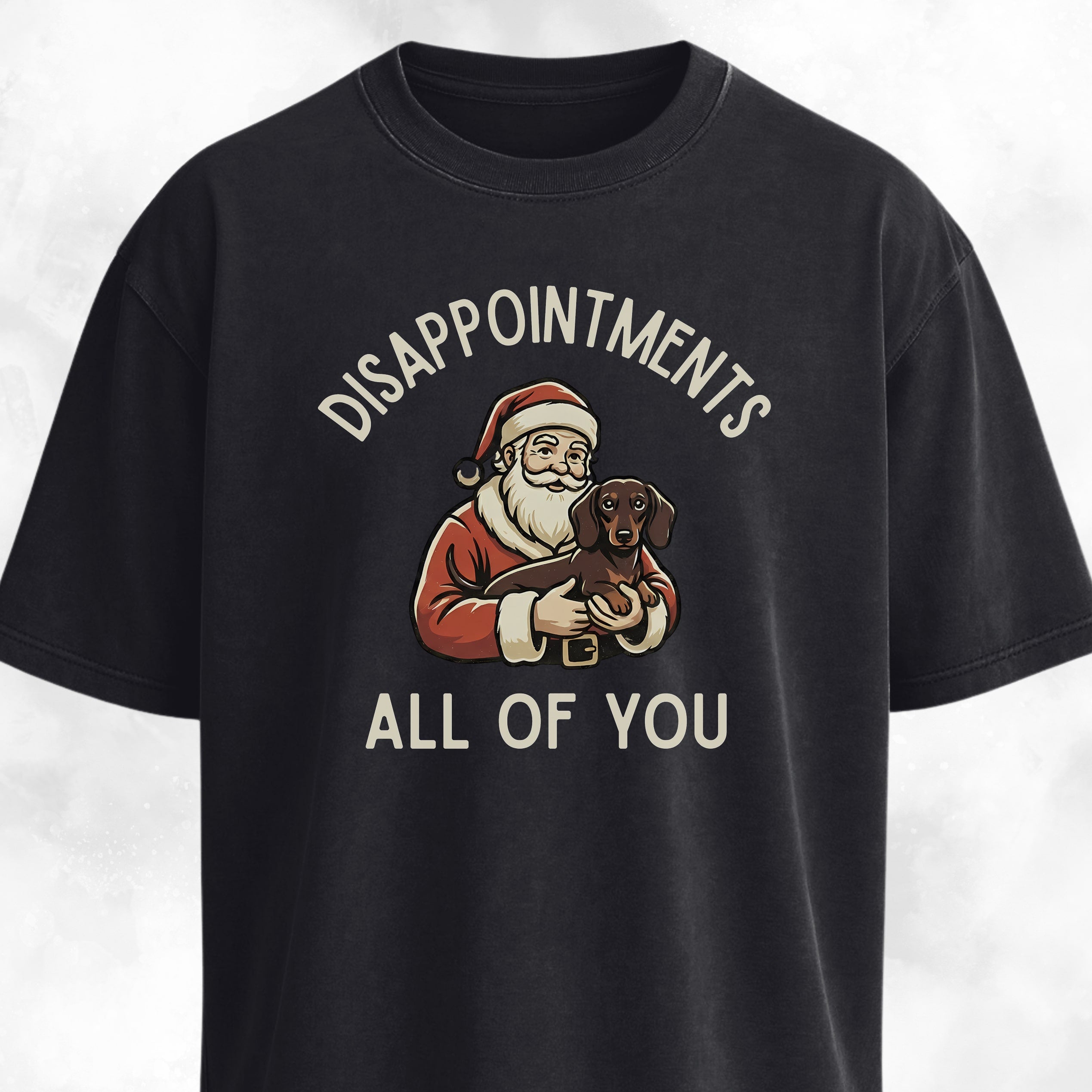 Disappointed Santa With Dachshund T-Shirt