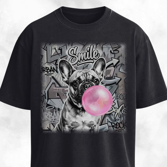 Pink Bubble Gum Cream Frenchie T-Shirt
