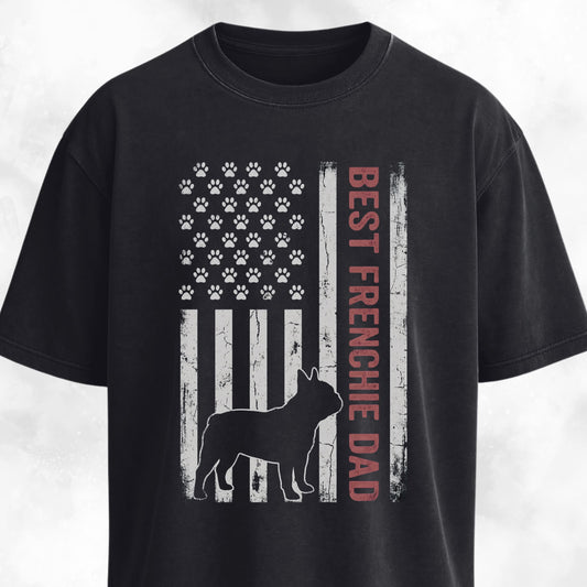 Best Frenchie Dad Flag T-Shirt