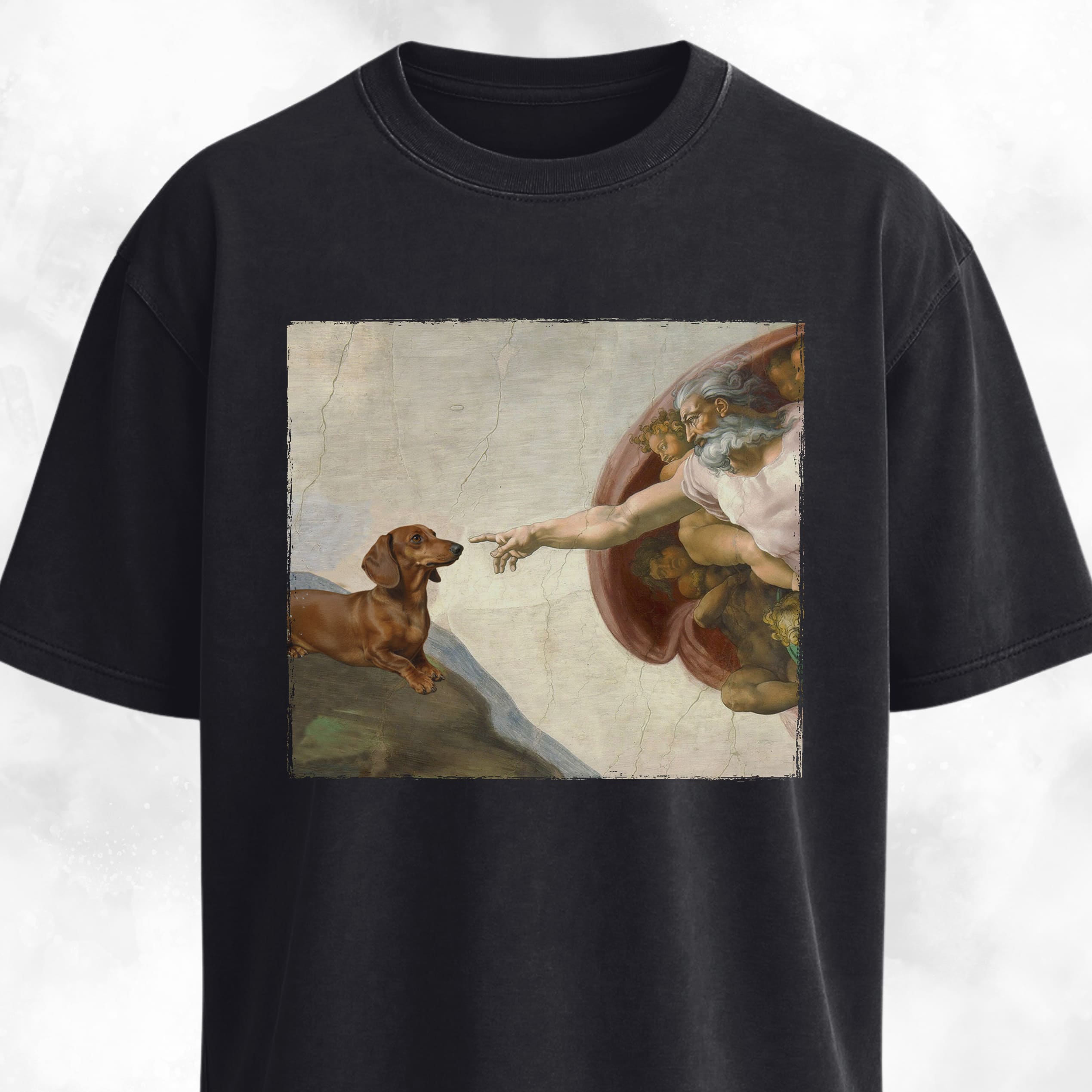 The Creation Of Adam Dachshund Edition T-Shirt