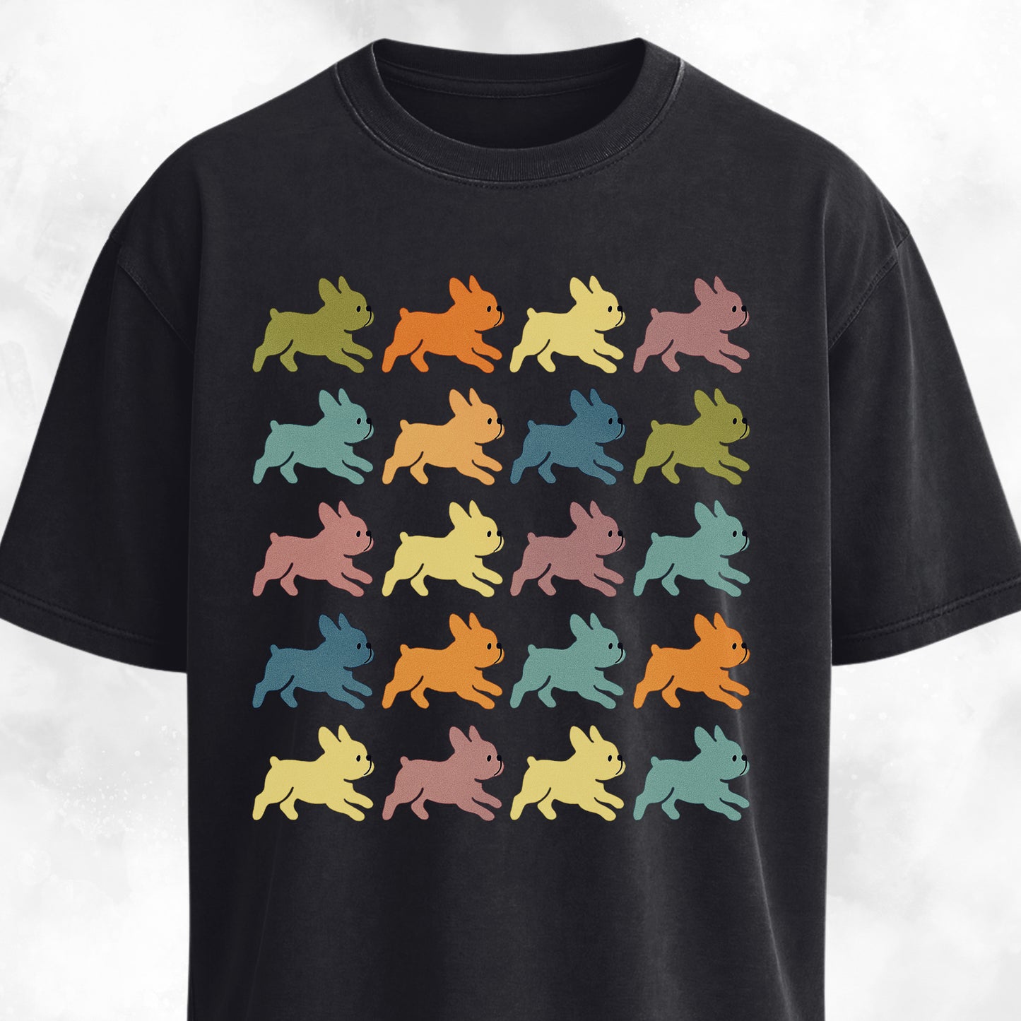 Cute Frenchies Collage Design T-Shirt