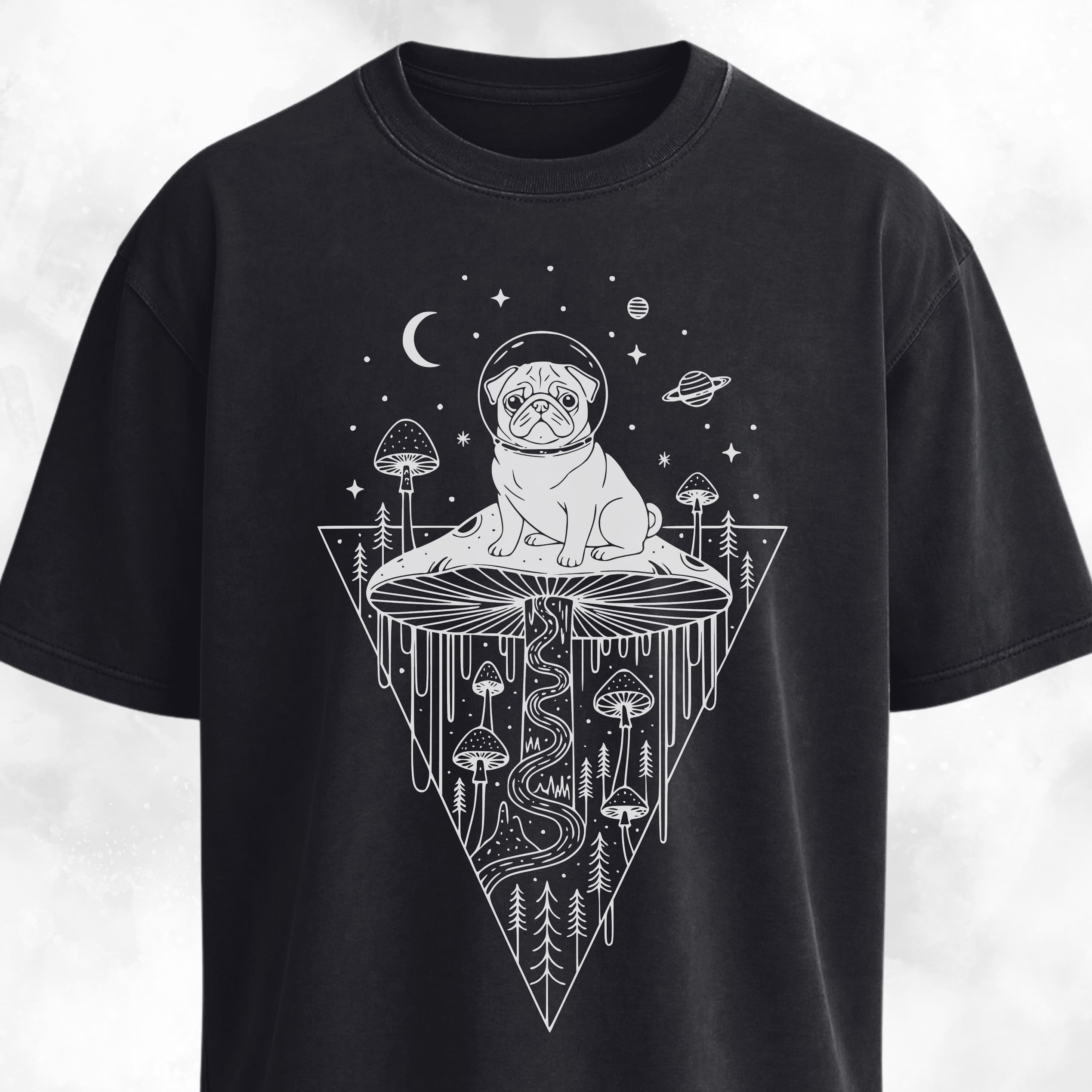 Pug Mushroom Hallucinations T-Shirt