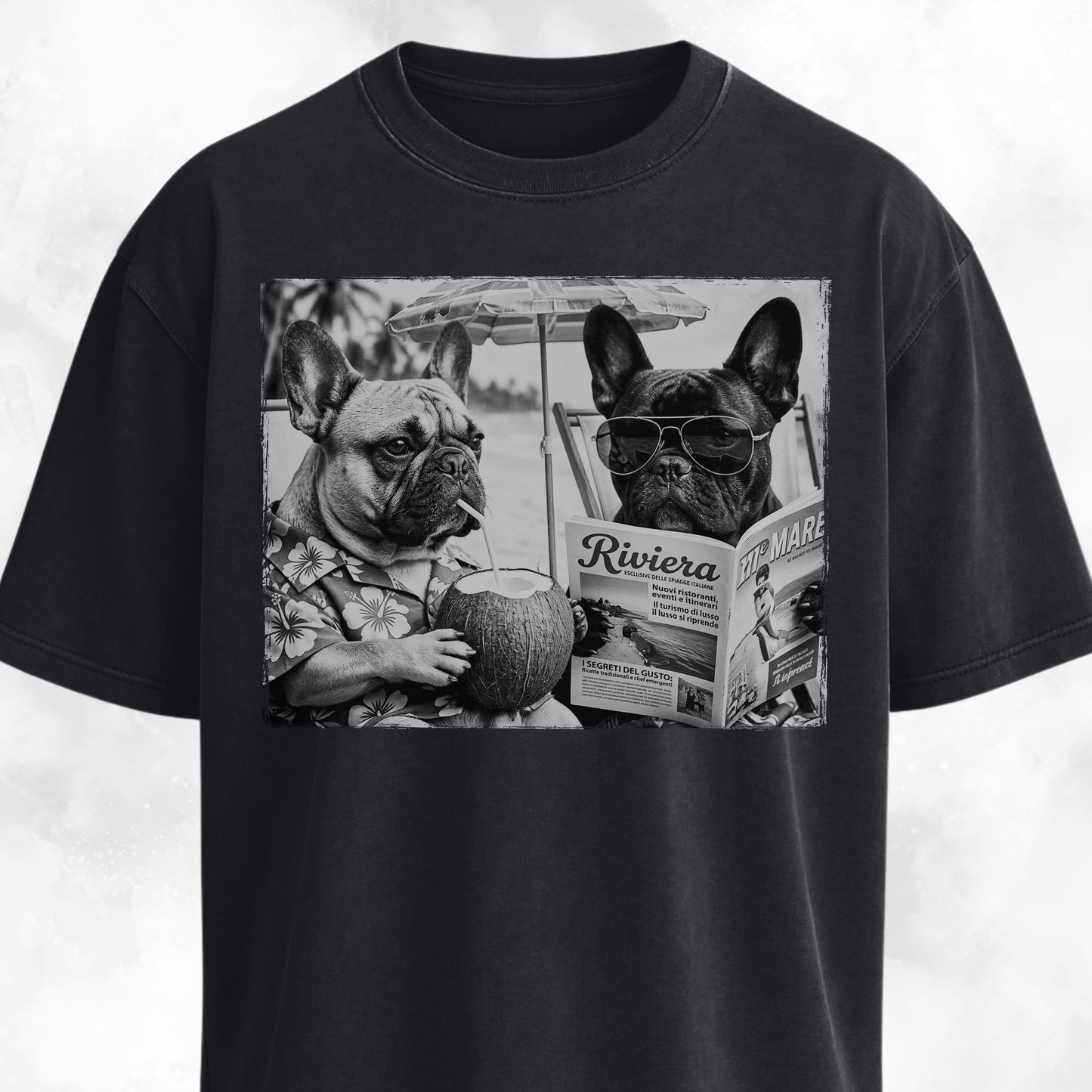 Frenchie Buddies On A Beach T-Shirt