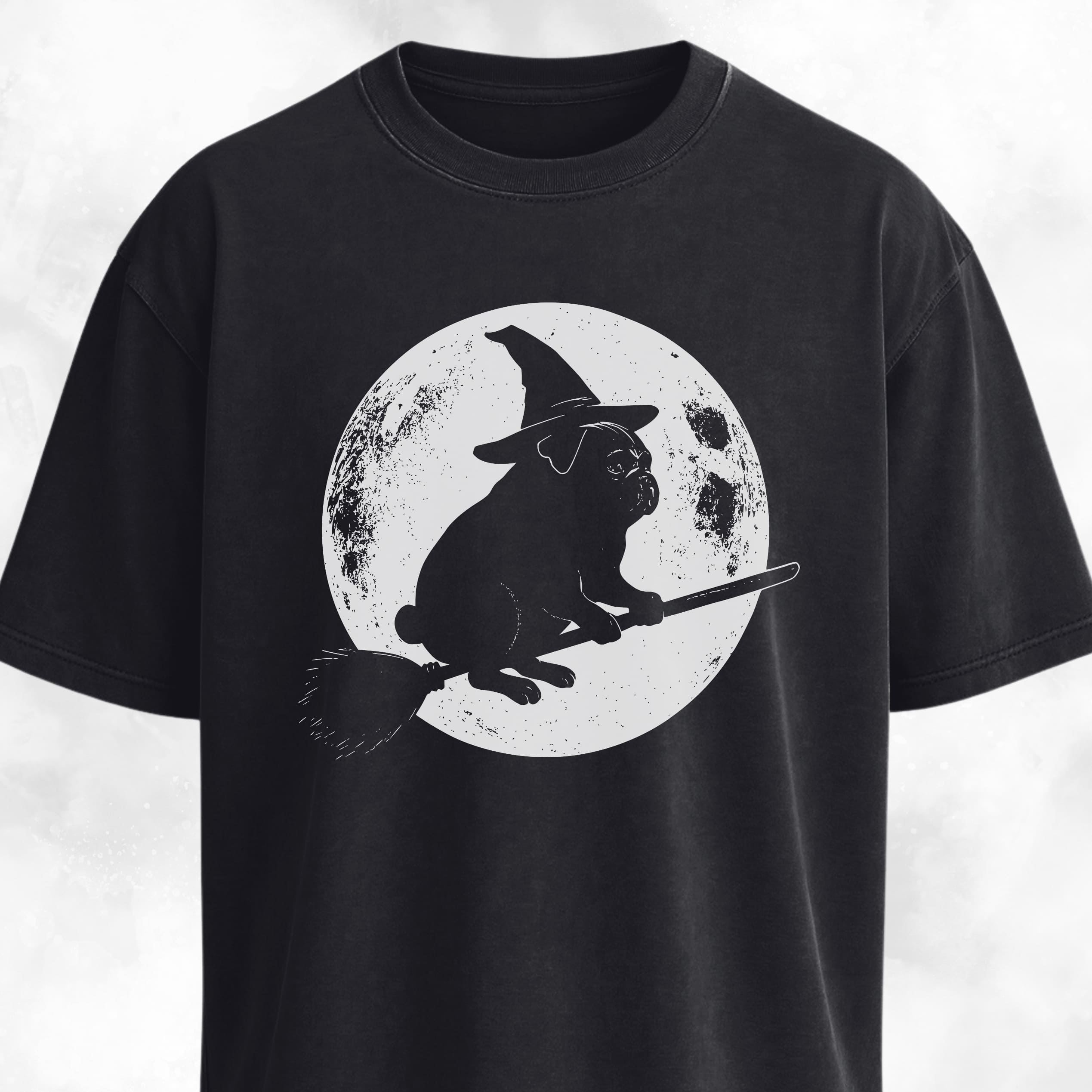 Pug On A Broom T-Shirt