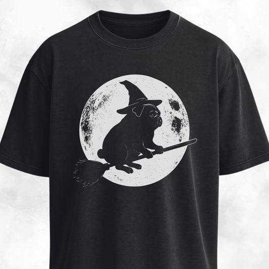 Pug On A Broom T-Shirt