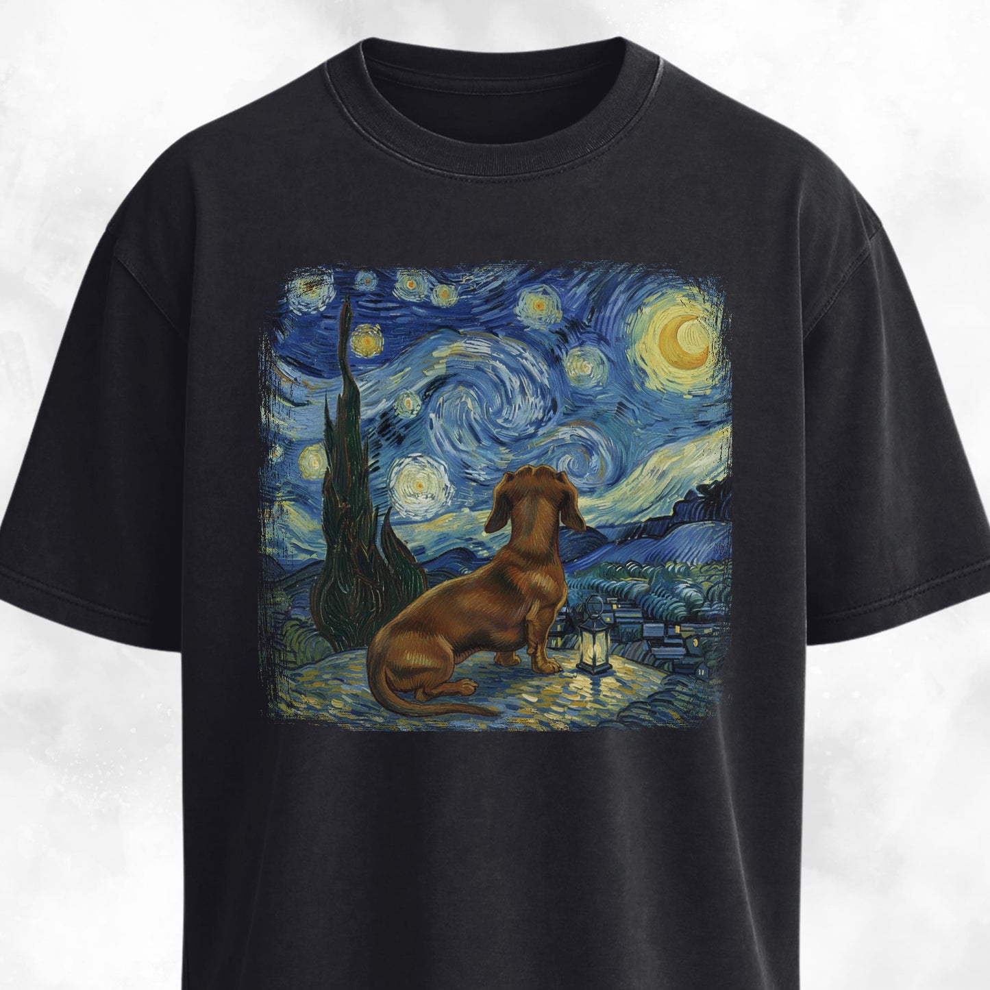Van Gogh's Starry Night Dachshund Edition T-Shirt
