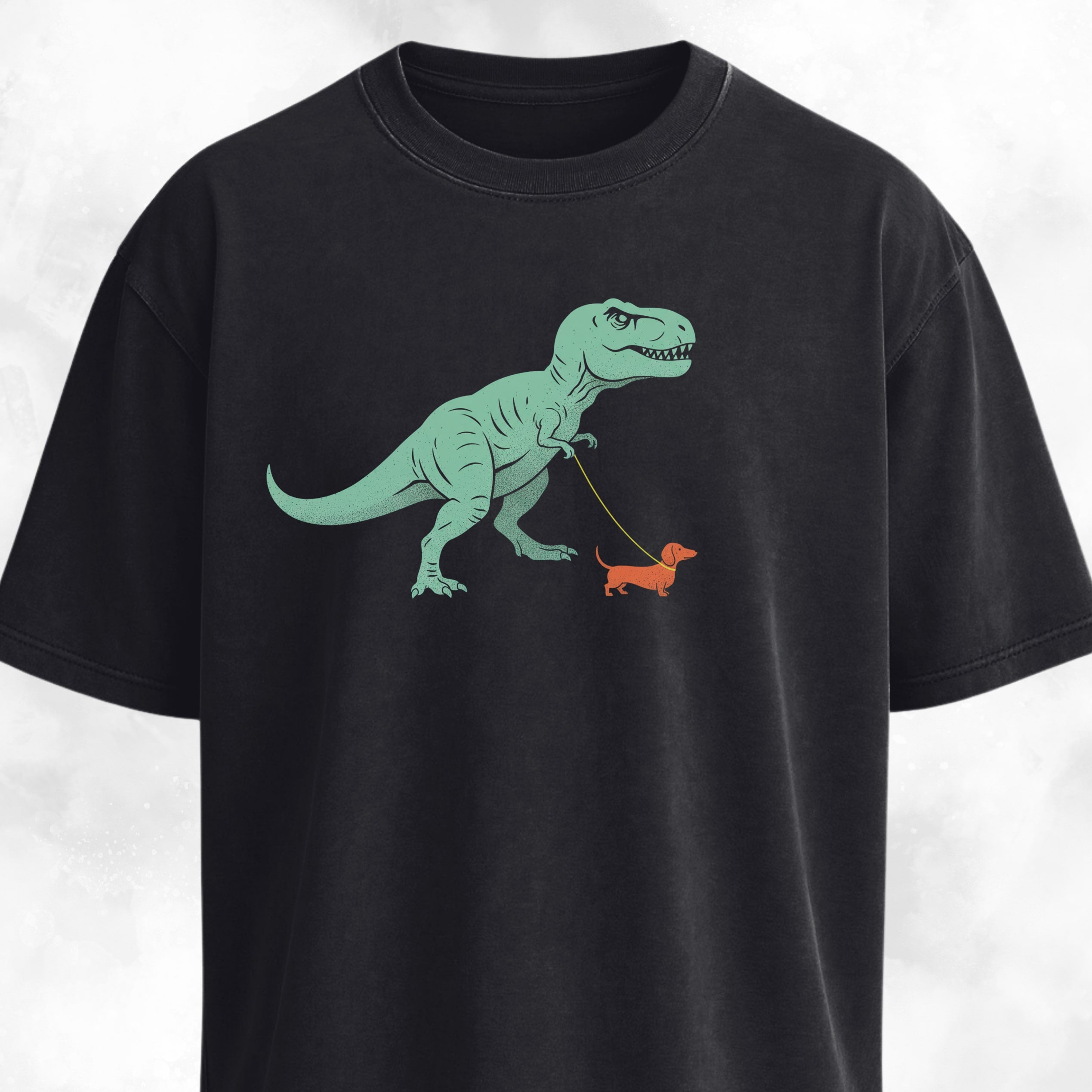 T-Rex Walking A Wiener Dog T-Shirt