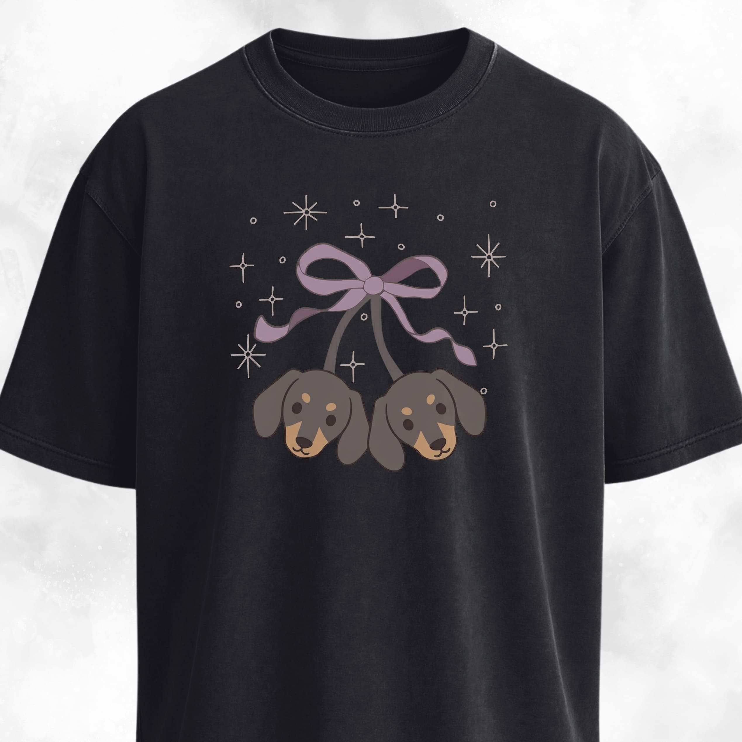 Kawaii Doxie Cherries With A Bow T-Shirt
