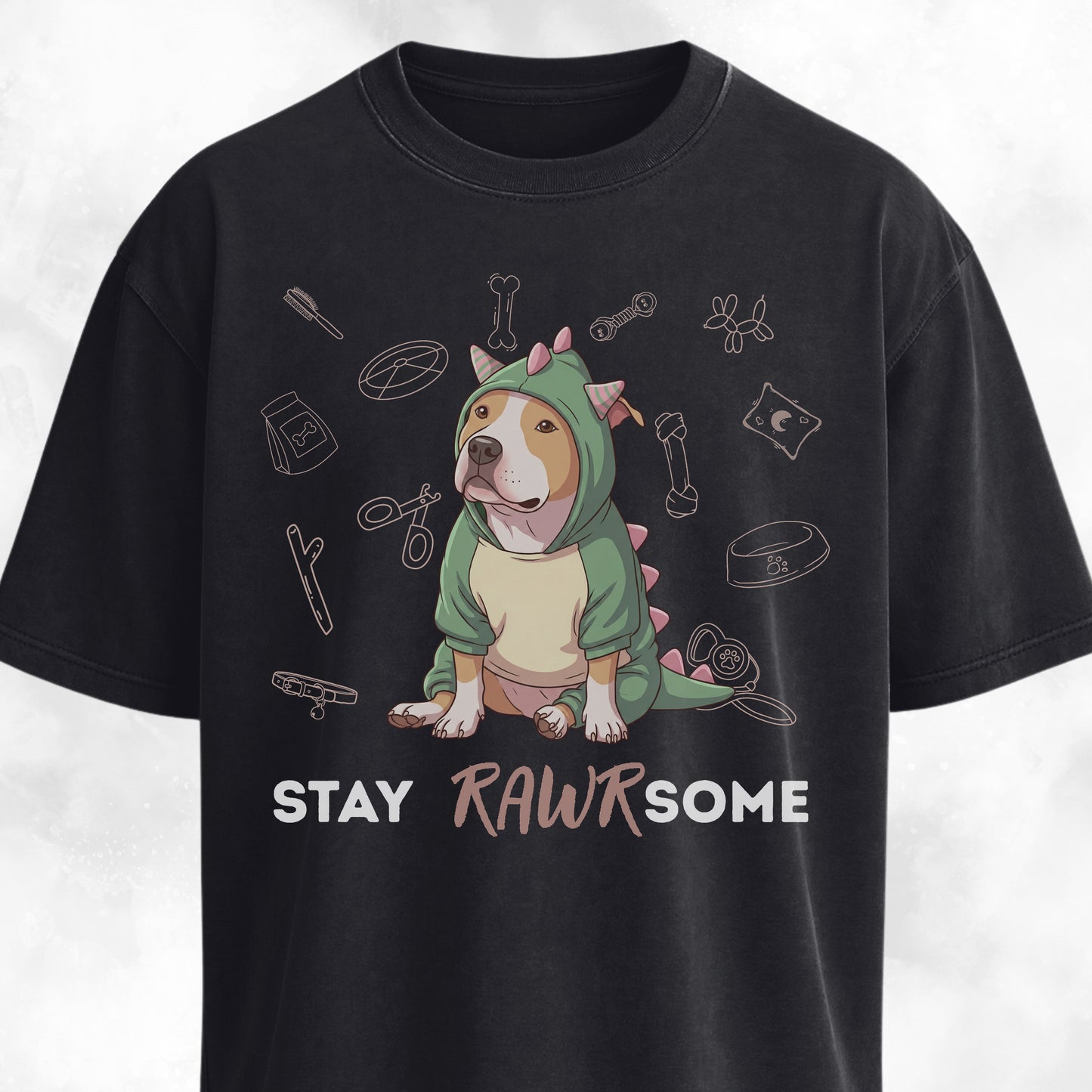 Pitbull In A Dinosaur Costume T-Shirt