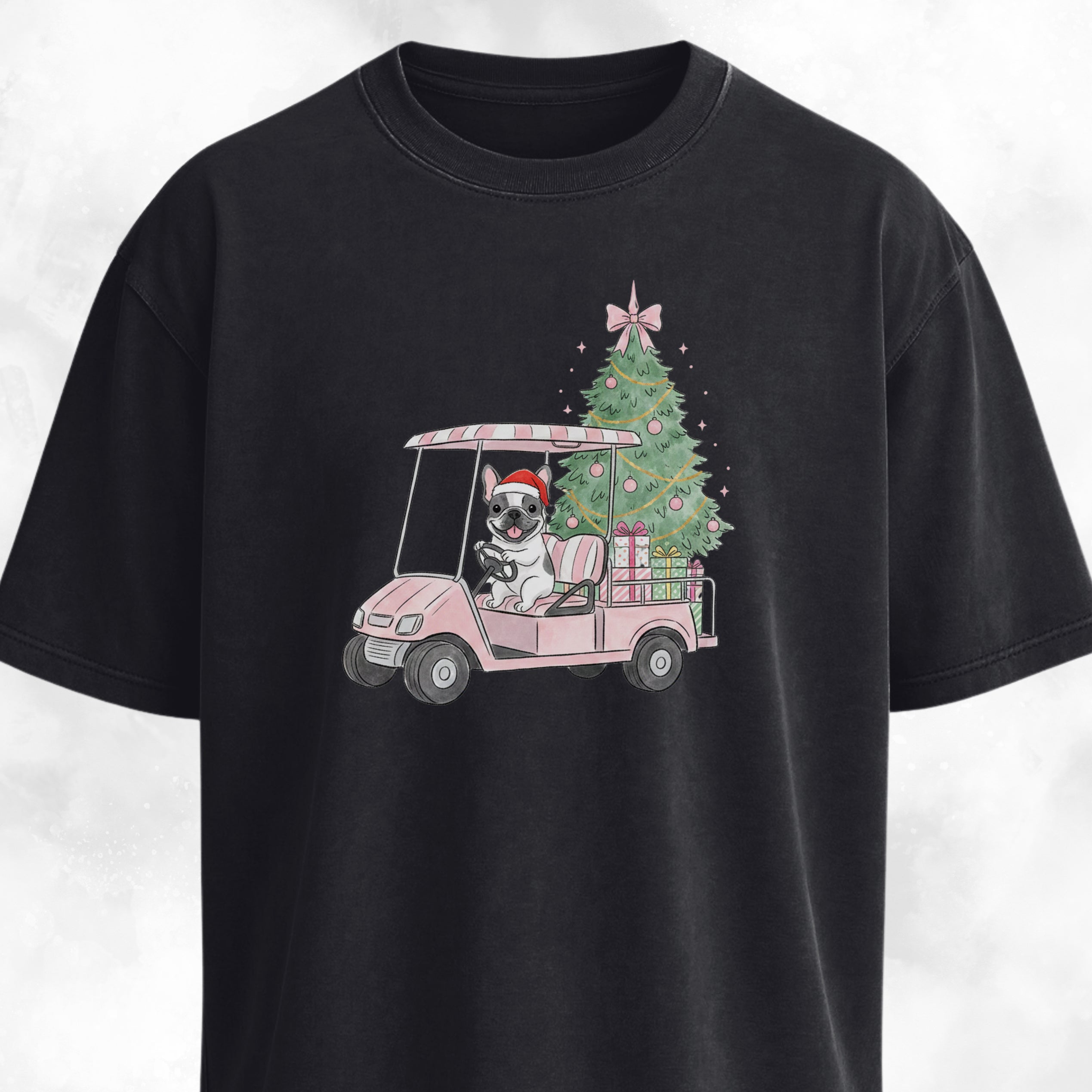 Frenchie Driving With Christmas Presents T-Shirt