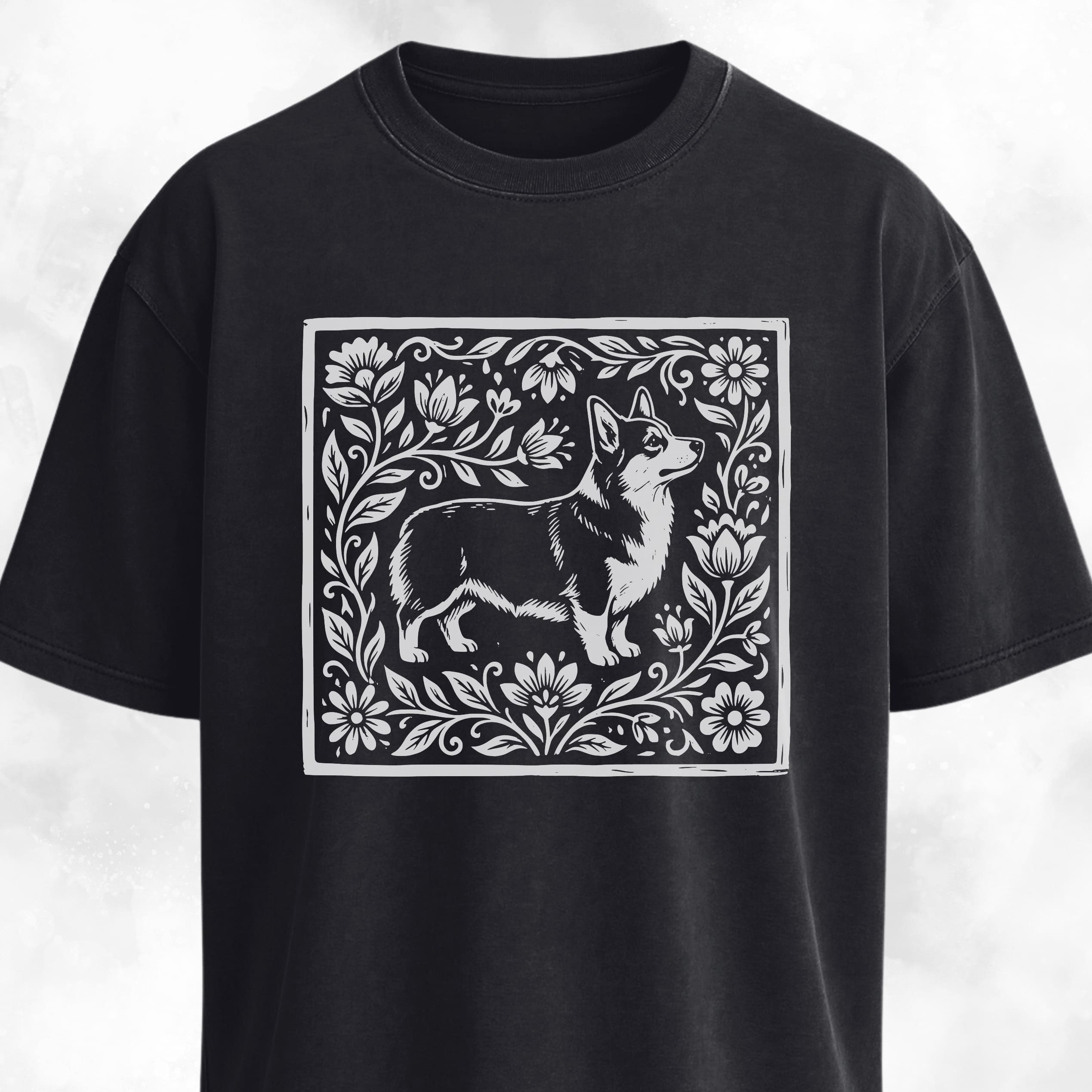 Floral Corgi T-Shirt