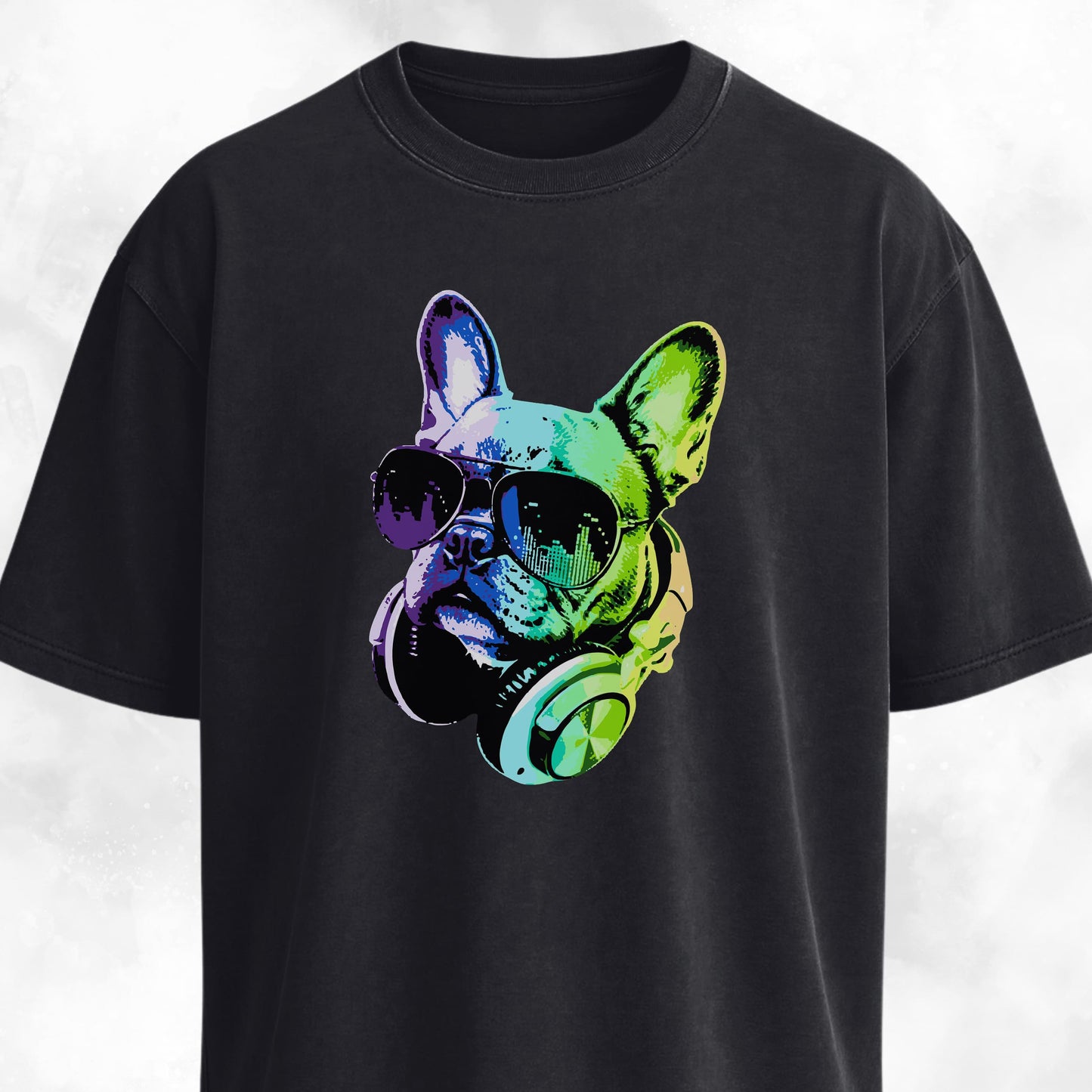 Frenchie DJ With Headphones T-Shirt