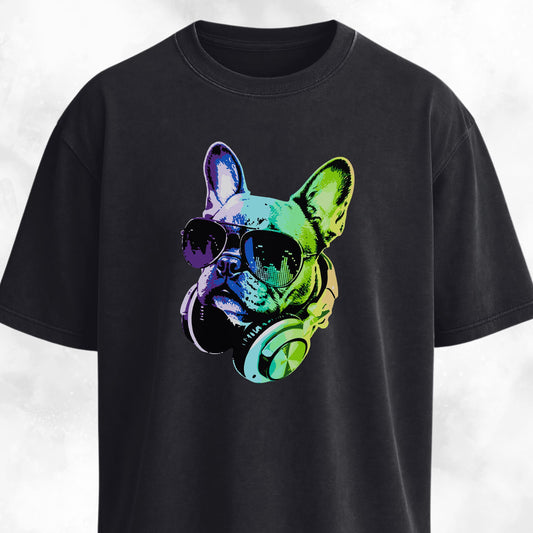 Frenchie DJ With Headphones T-Shirt