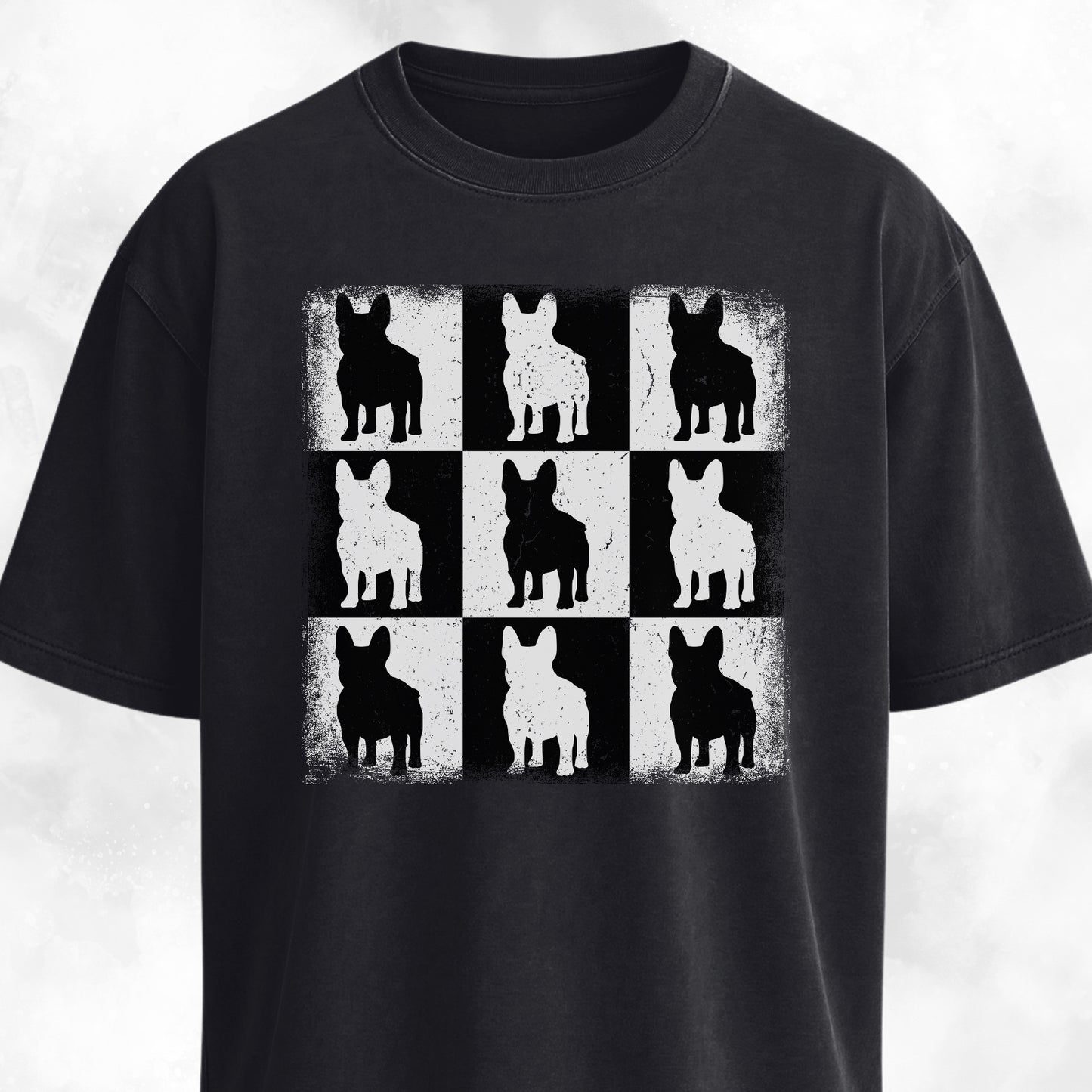 Checkerboard Frenchies Collage T-Shirt