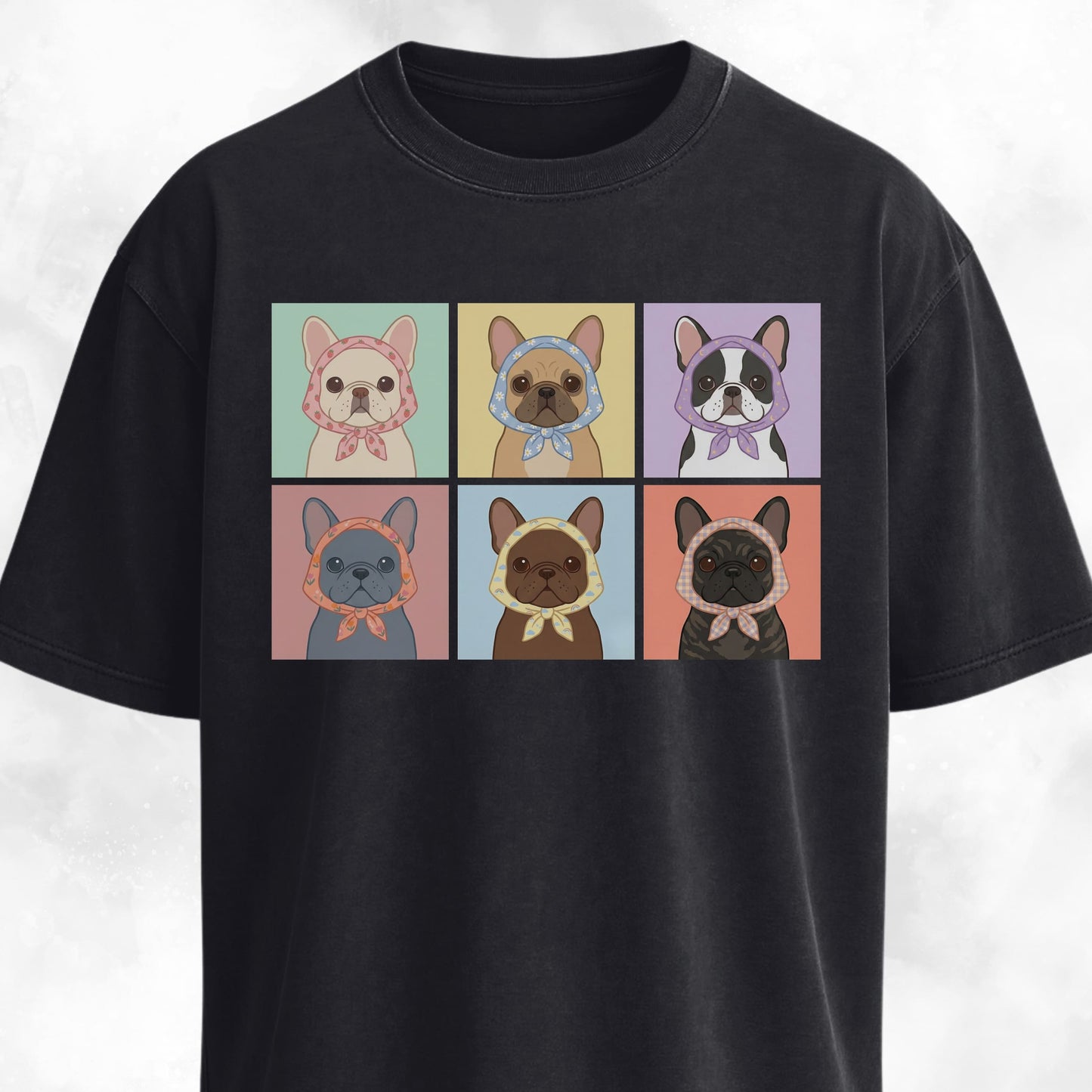 Babushka Frenchies Collage T-Shirt